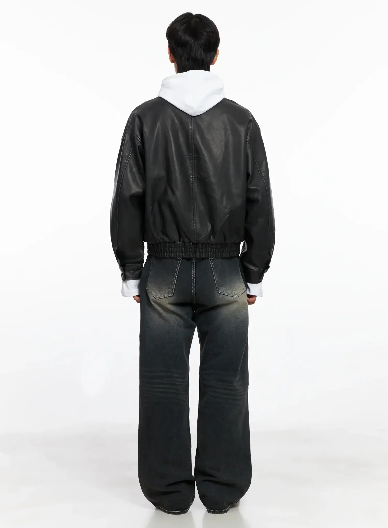 Men's Faux Leather Toggle Buckle Jacket IO517 - Image 9