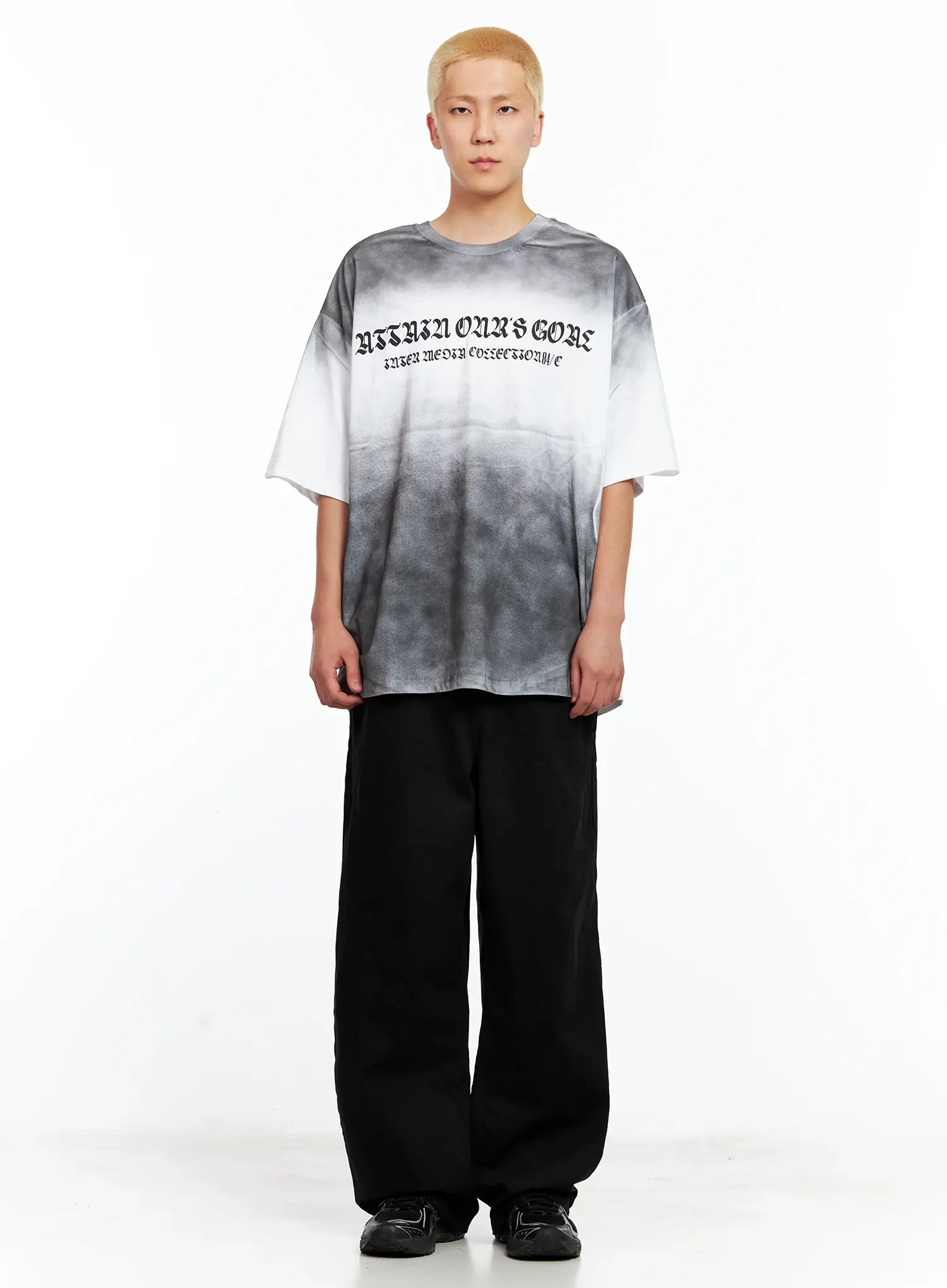 Men's Gradient Graphic Oversized Tee IL511 - Image 3
