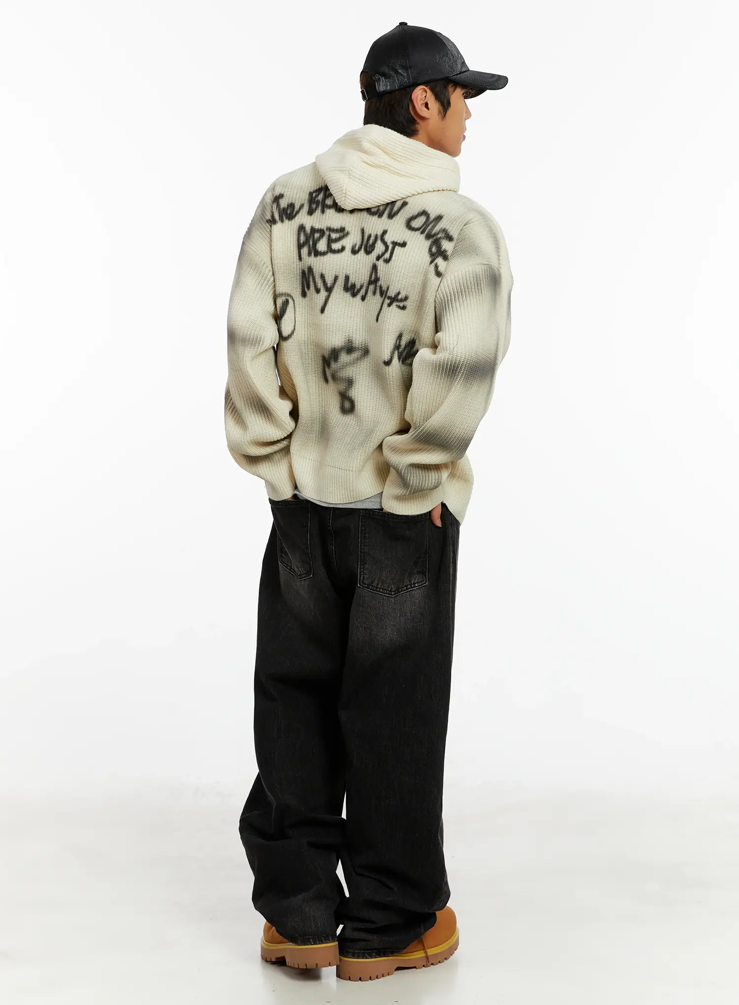 Men's Graffiti Knit Hoodie ID524 - Image 10