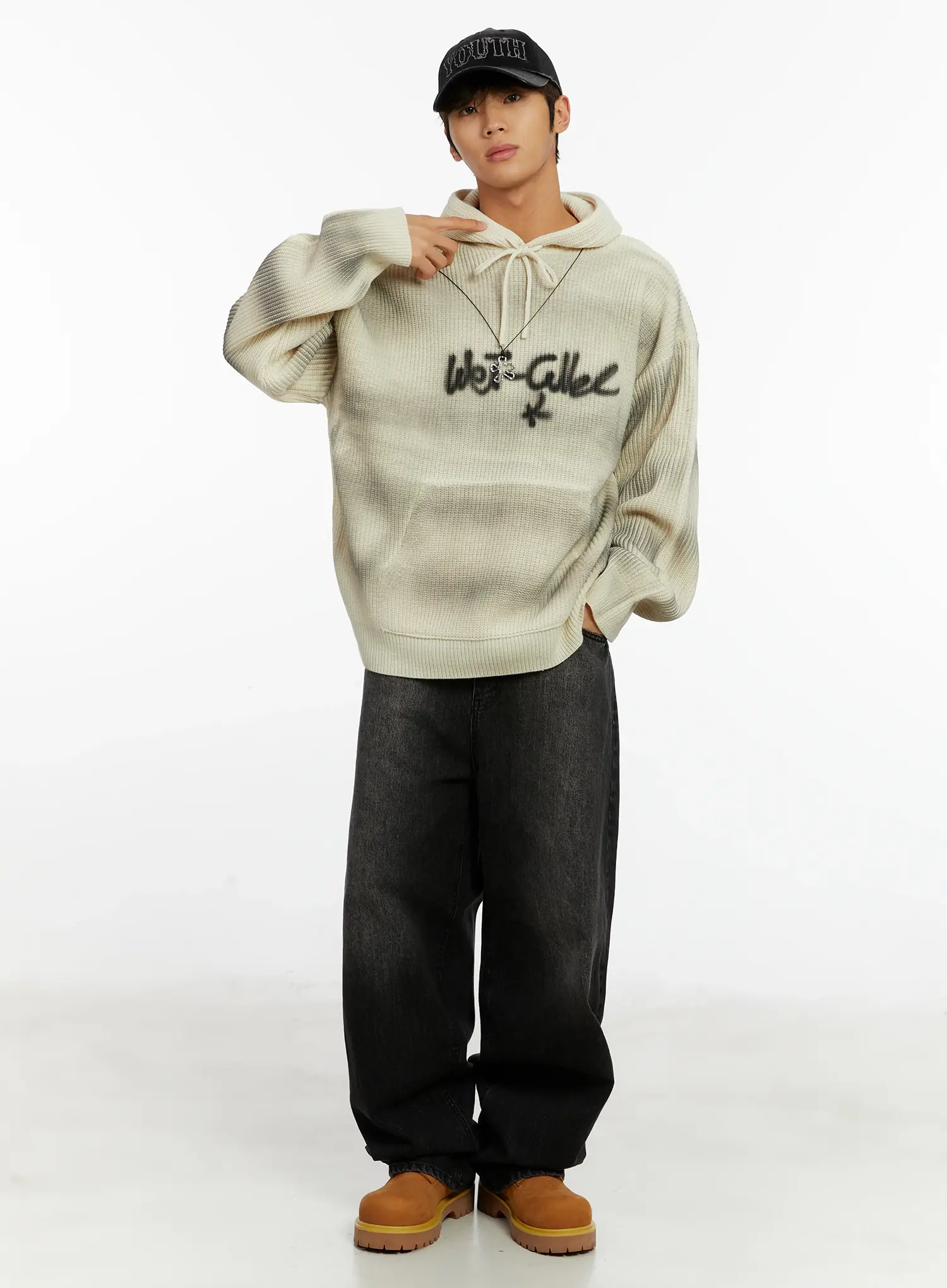 Men's Graffiti Knit Hoodie ID524 - Image 3