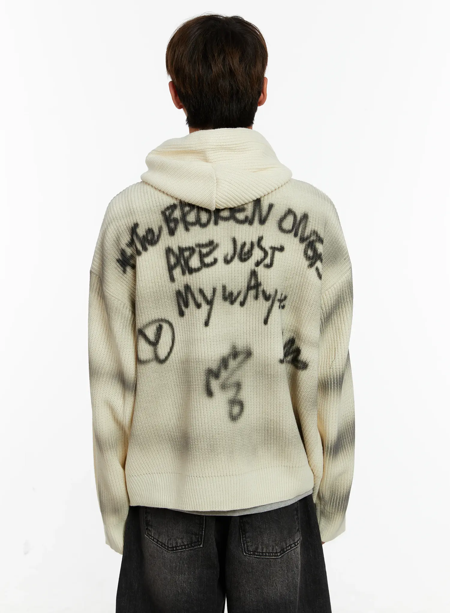 Men's Graffiti Knit Hoodie ID524 - Image 6