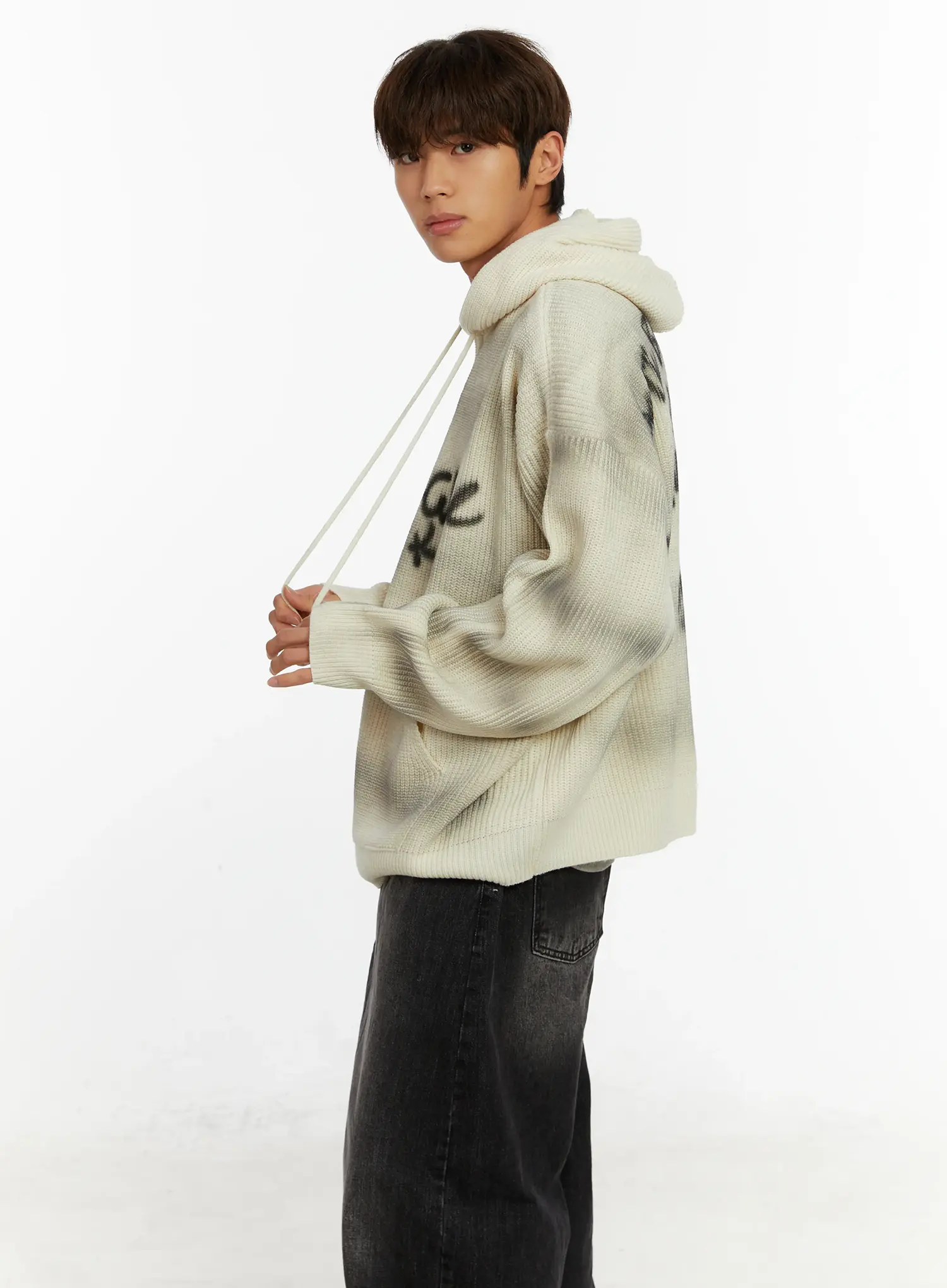Men's Graffiti Knit Hoodie ID524 - Image 8
