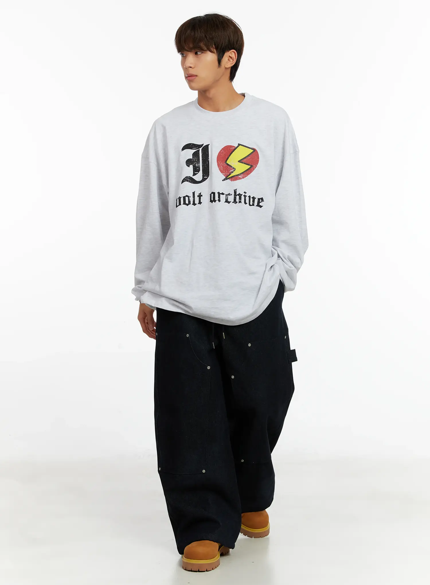 Men's Graphic Bold Oversized Long Sleeve Shirt ID523 - Image 2