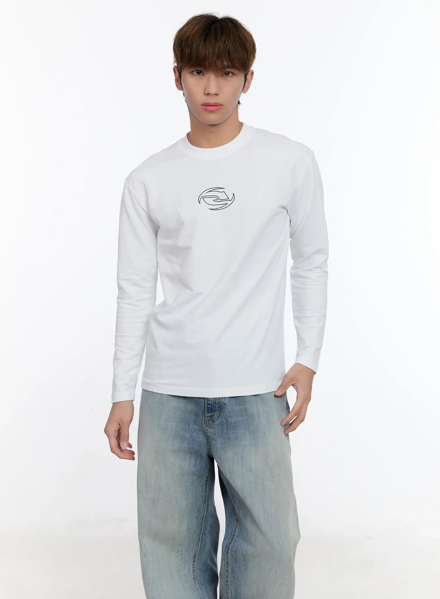 Men's Graphic Fitted Long Sleeve Top IN512