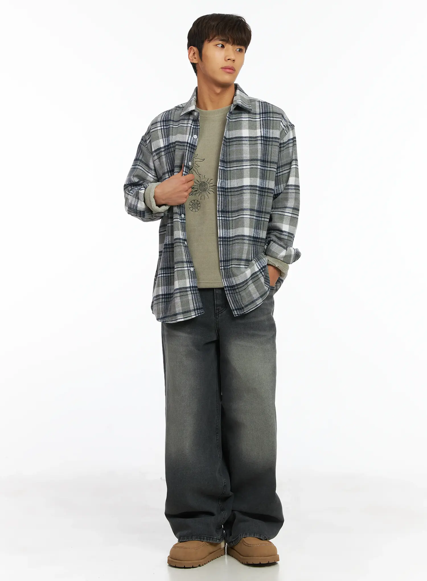 Men's Graphic Fleece Long Sleeve Top IJ514 - Image 9