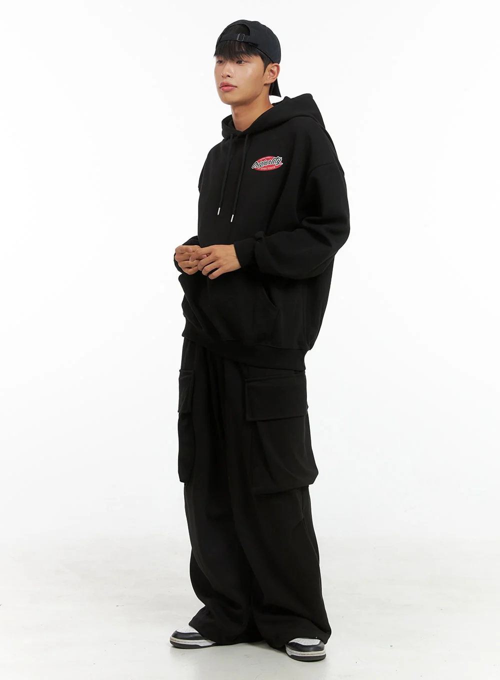 Men's Graphic Hooded Sweatshirt (Black) IS419 - Image 6