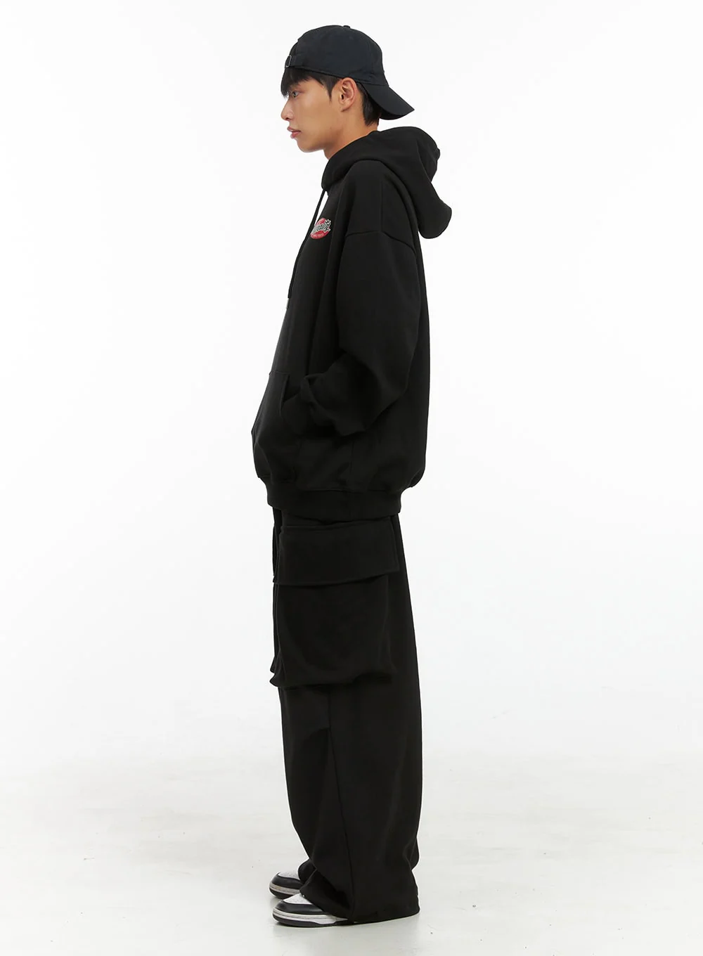 Men's Graphic Hooded Sweatshirt (Black) IS419 - Image 7