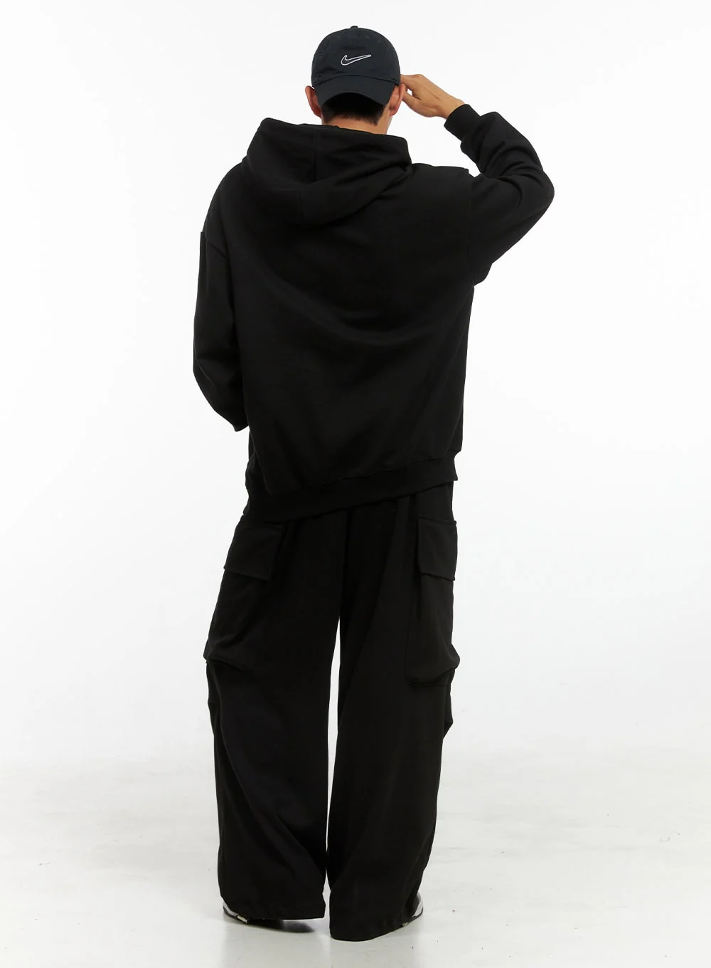 Men's Graphic Hooded Sweatshirt (Black) IS419 - Image 8