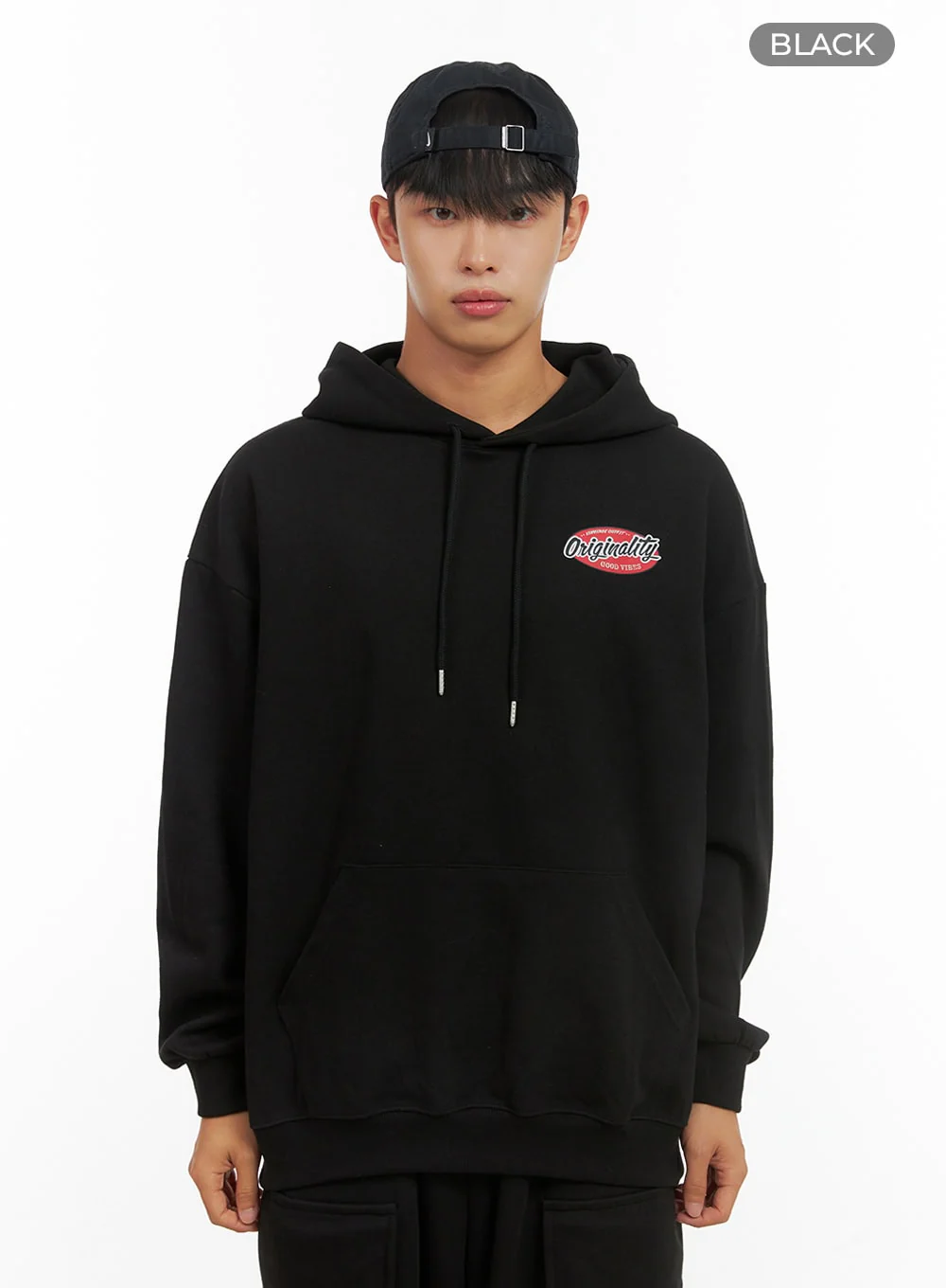 Men's Graphic Hooded Sweatshirt (Black) IS419 - Image 9