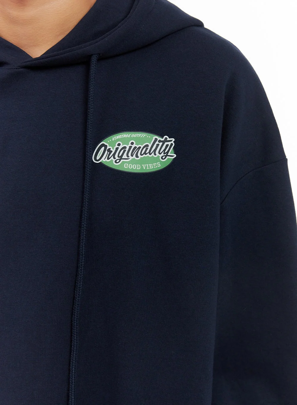 Men's Graphic Hooded Sweatshirt (Dark blue) IS420 - Image 3