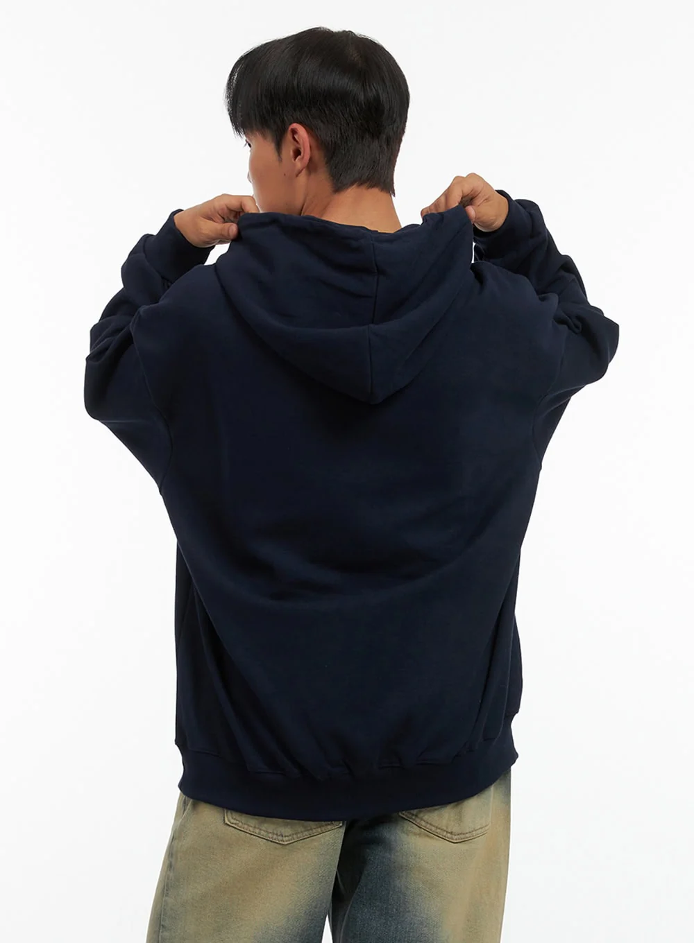 Men's Graphic Hooded Sweatshirt (Dark blue) IS420 - Image 6