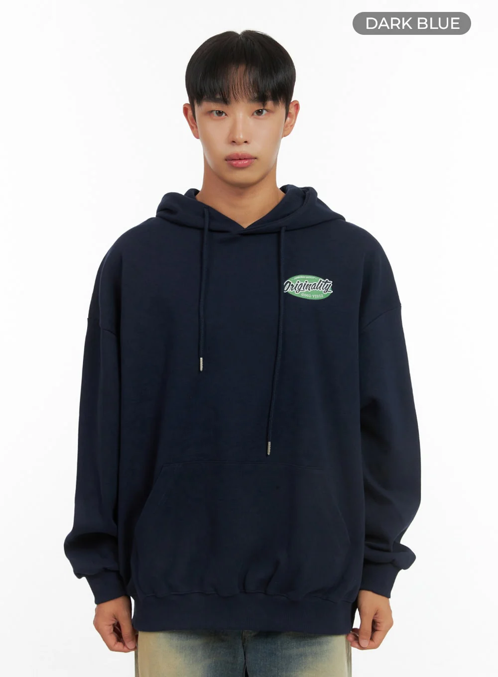 Men's Graphic Hooded Sweatshirt (Dark blue) IS420 - Image 9