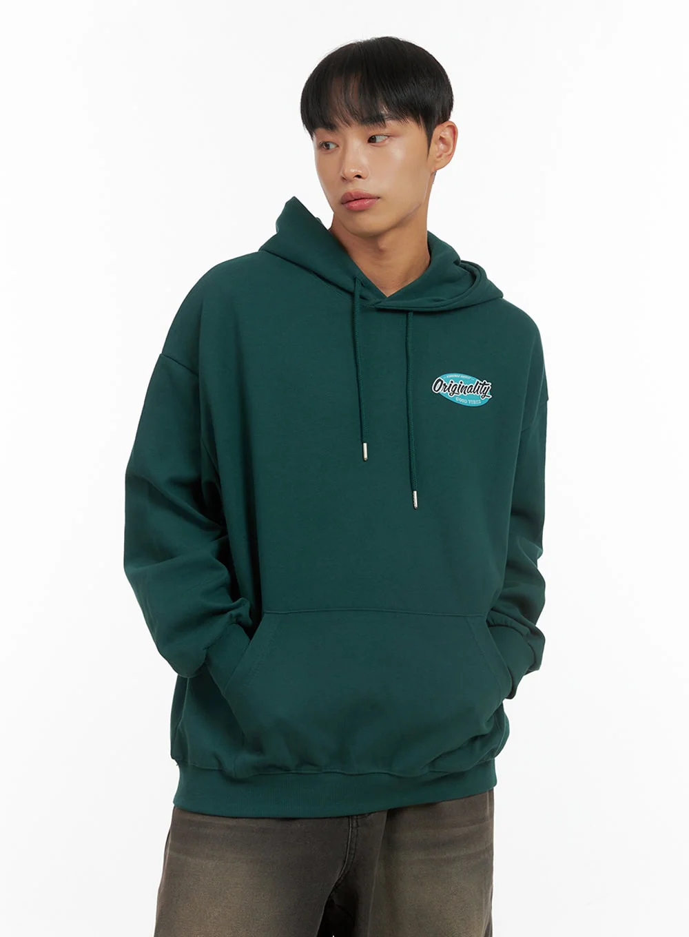 Men's Graphic Hooded Sweatshirt (Dark green) IS420 - Image 4