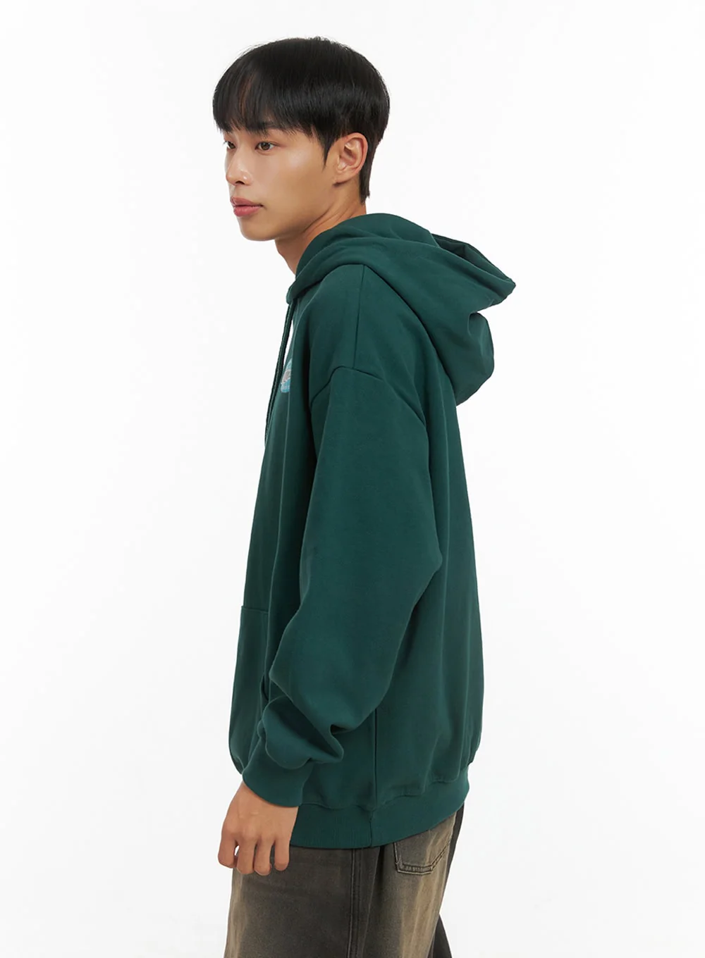 Men's Graphic Hooded Sweatshirt (Dark green) IS420 - Image 5