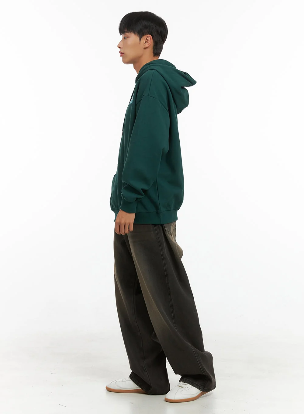 Men's Graphic Hooded Sweatshirt (Dark green) IS420 - Image 7