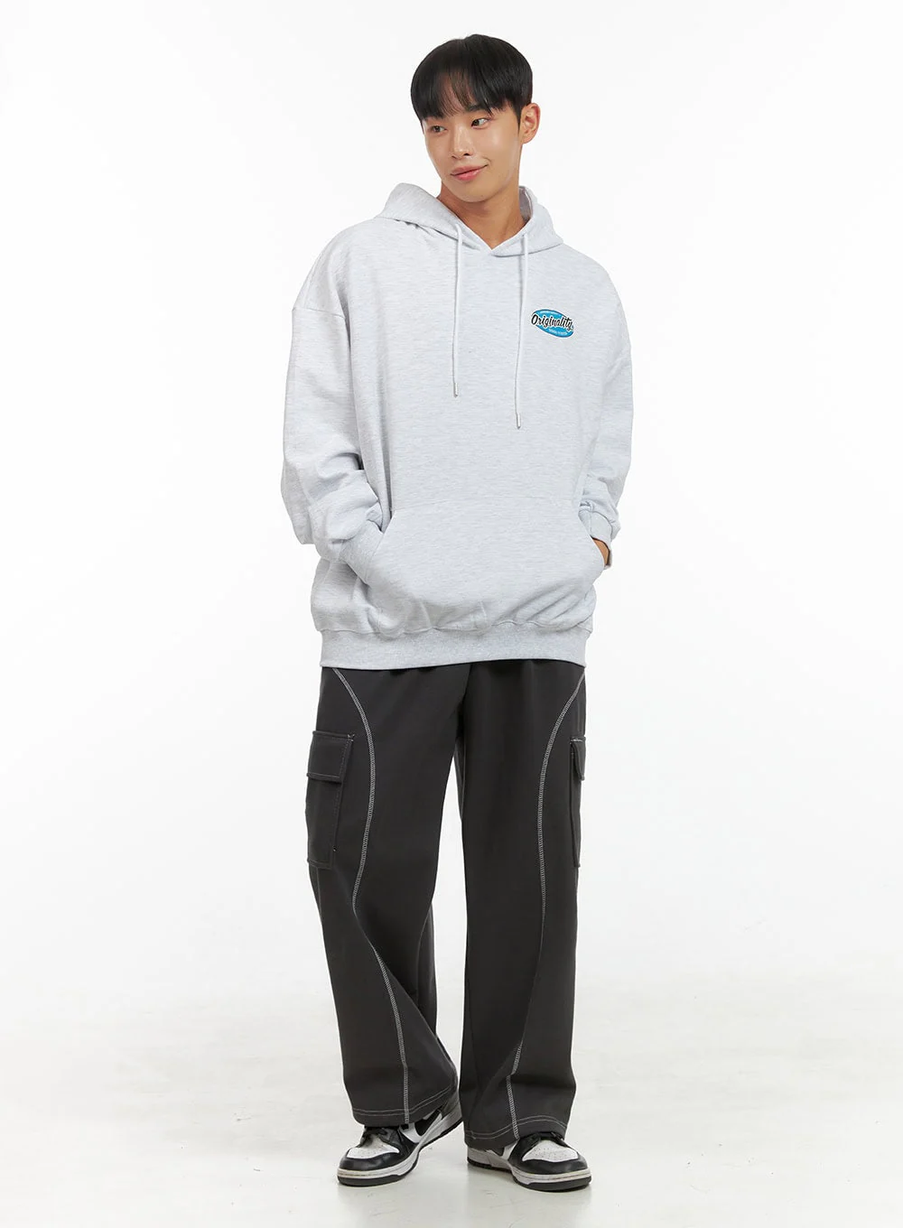Men's Graphic Hooded Sweatshirt (White) IS420 - Image 2
