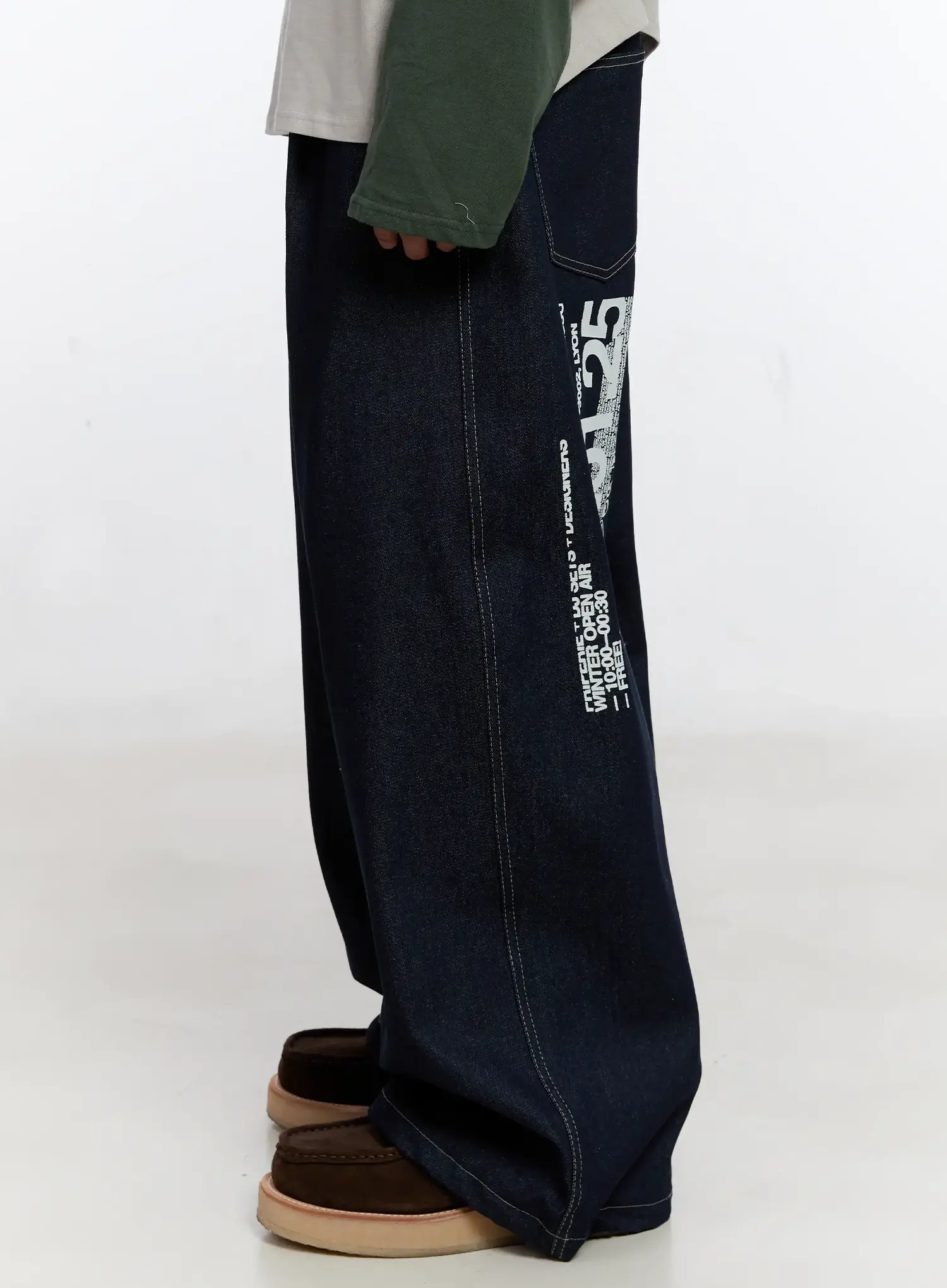 Men's Graphic Jeans (Dark Blue) IS529 - Image 6
