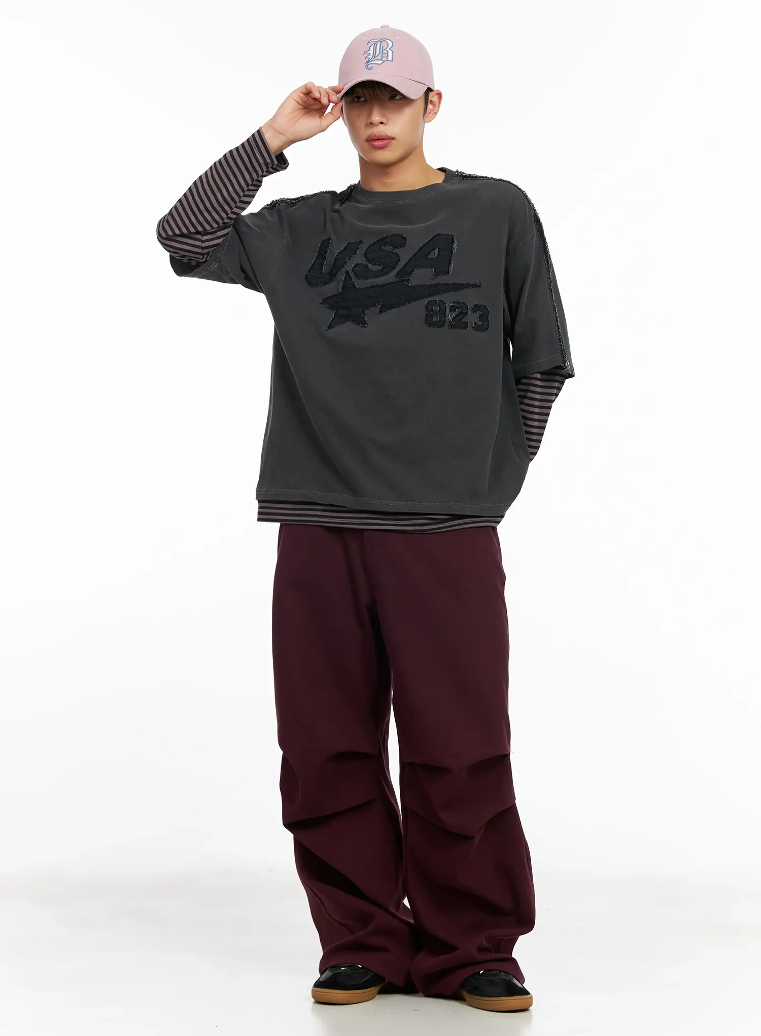 Men's Graphic Layered Long Sleeve T-Shirt IM516