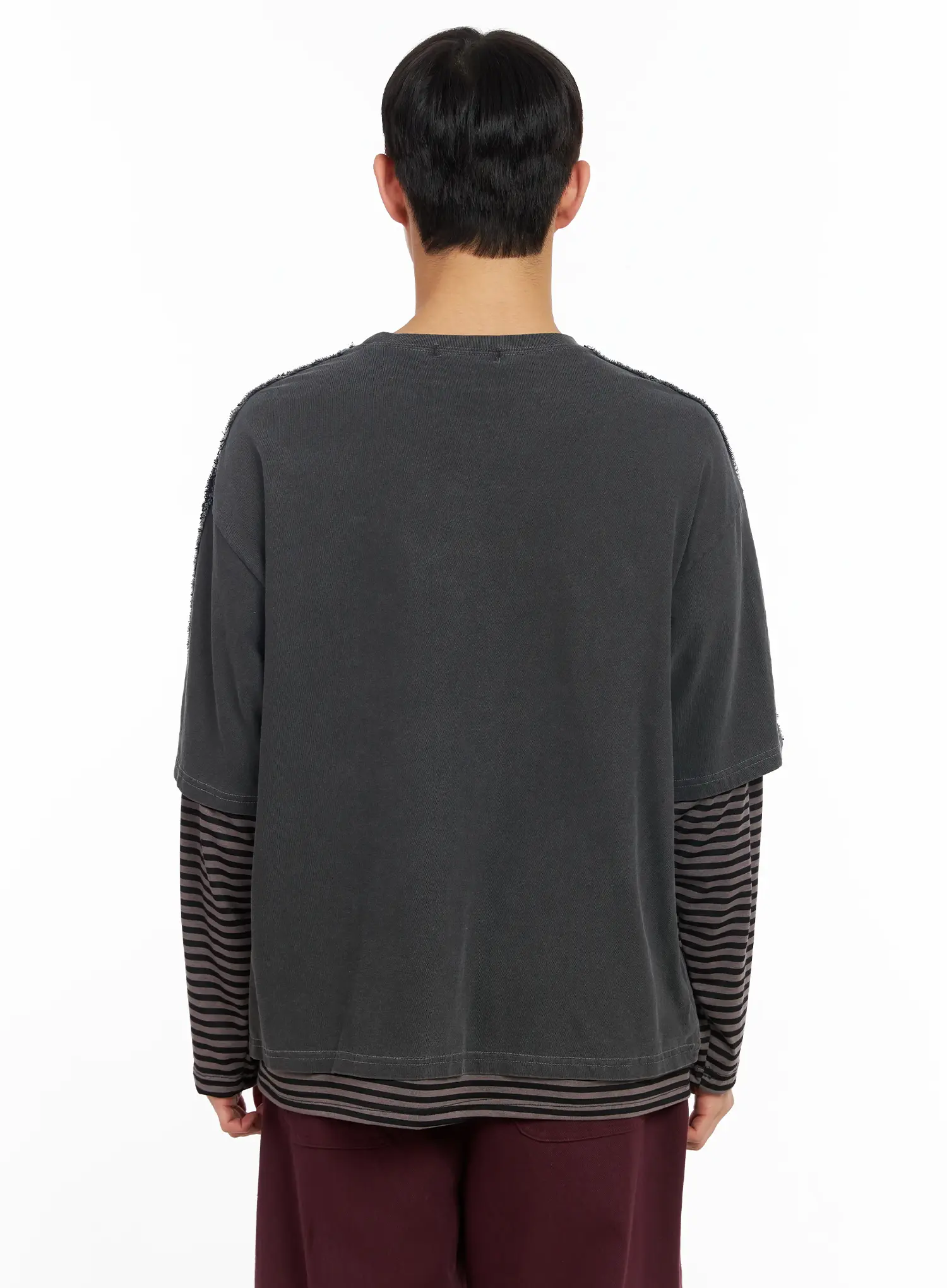 Men's Graphic Layered Long Sleeve T-Shirt IM516 - Image 5