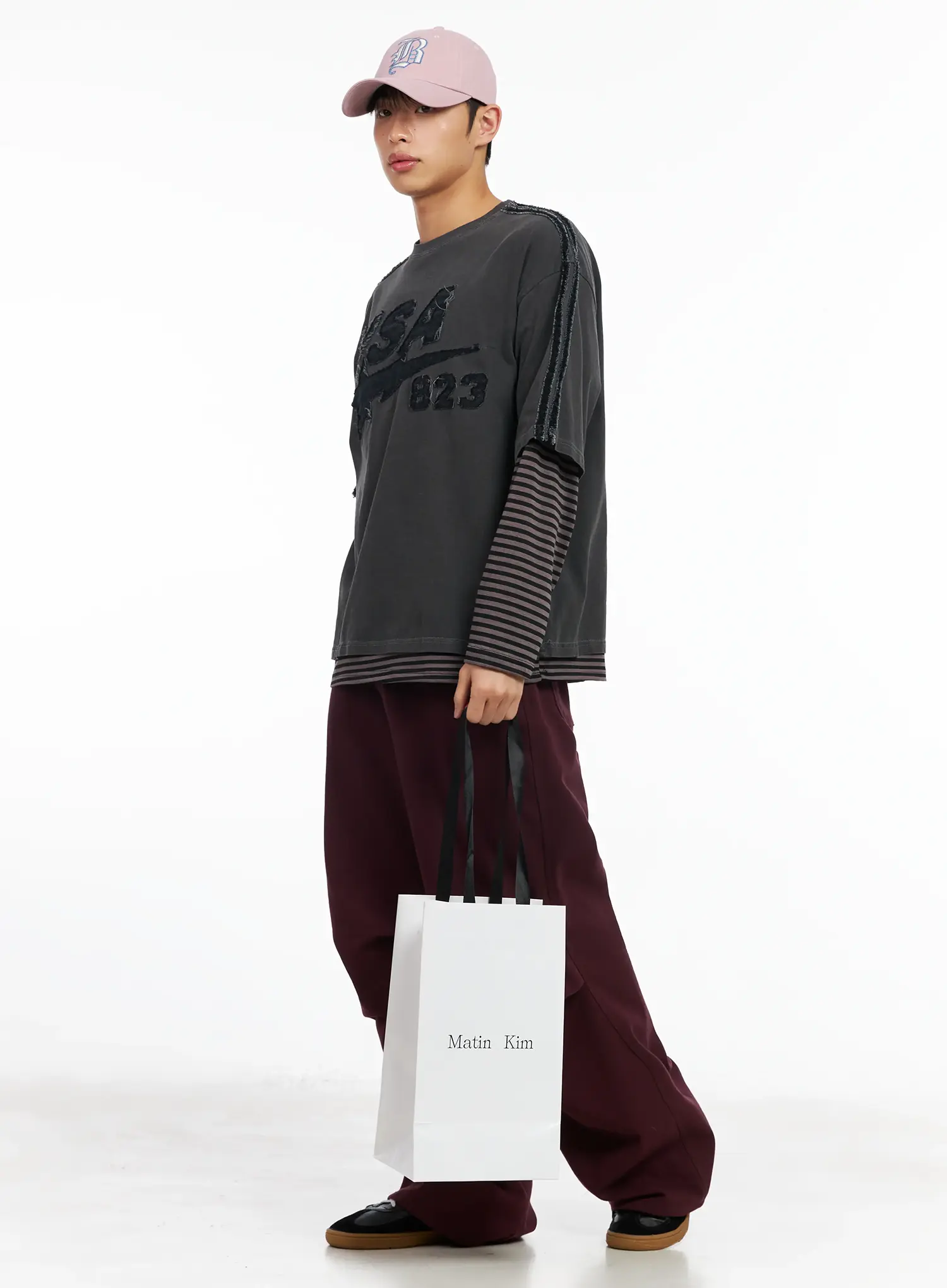 Men's Graphic Layered Long Sleeve T-Shirt IM516 - Image 7