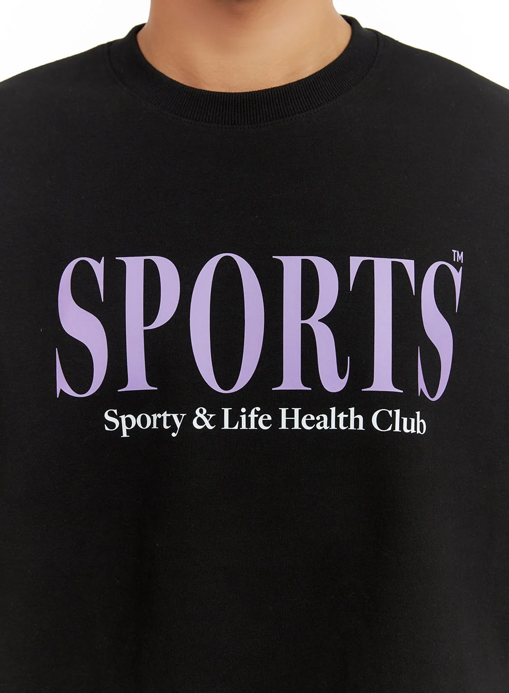 Men's Graphic Lettering Crewneck Sweatshirt (Black) IU412 - Image 2