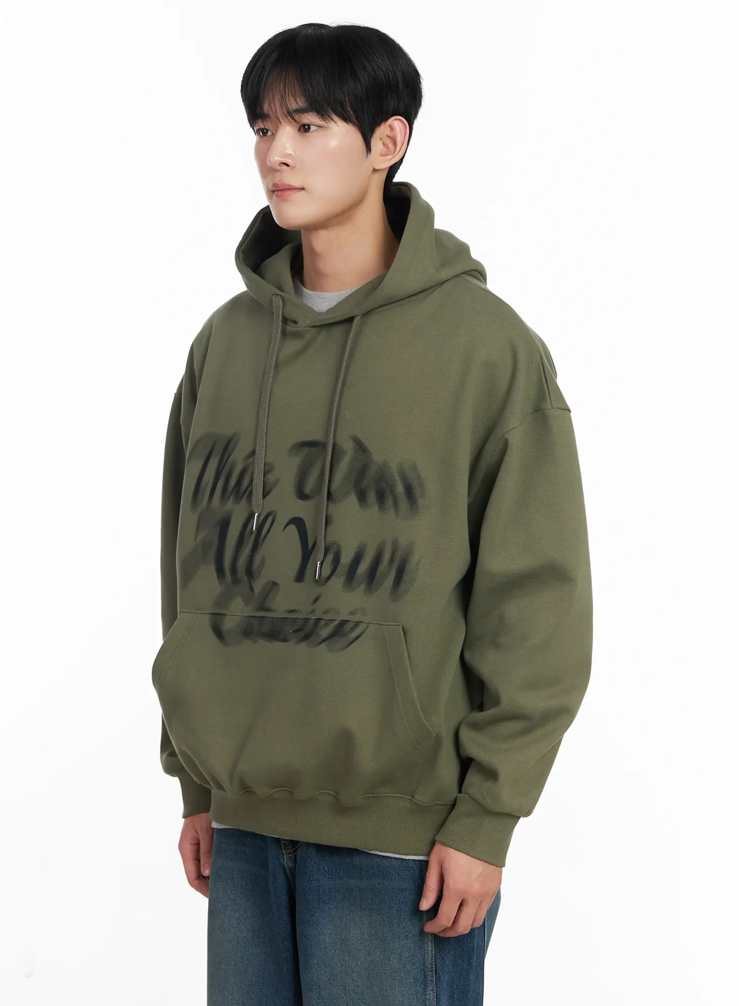 Men's Graphic Lettering Hoodie IJ521 - Image 4