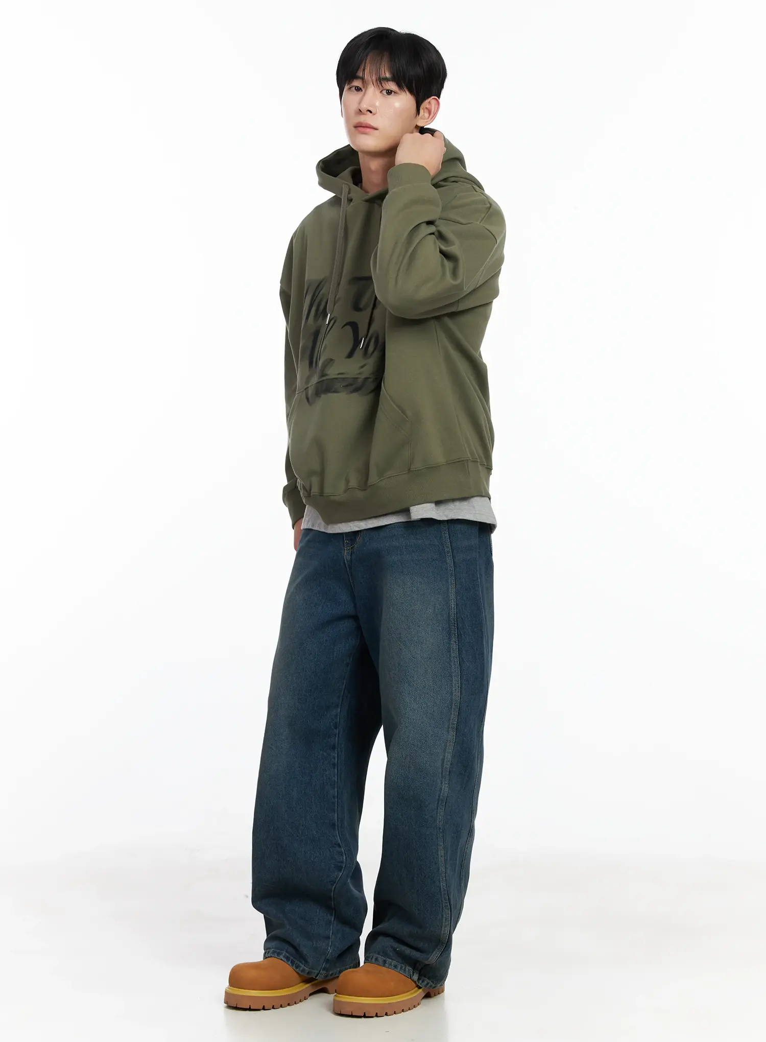 Men's Graphic Lettering Hoodie IJ521 - Image 7