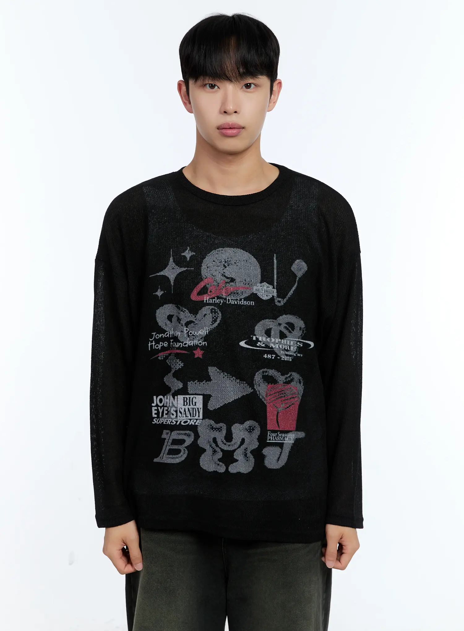 Men's Graphic Linen Long-Sleeve Tee IL515 - Image 13