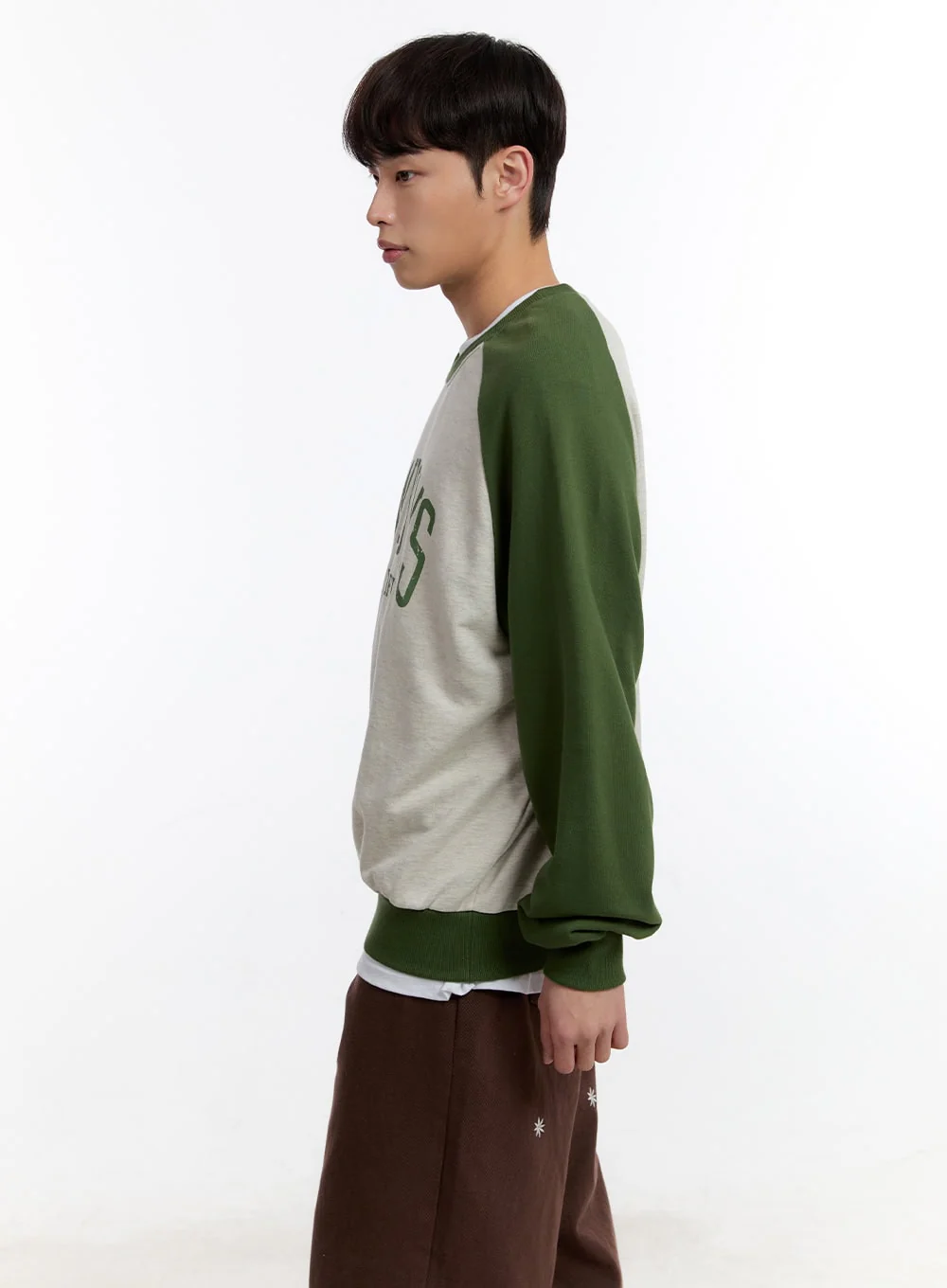 Men's Graphic Long Sleeve Raglan Sweatshirt IA504 - Image 5
