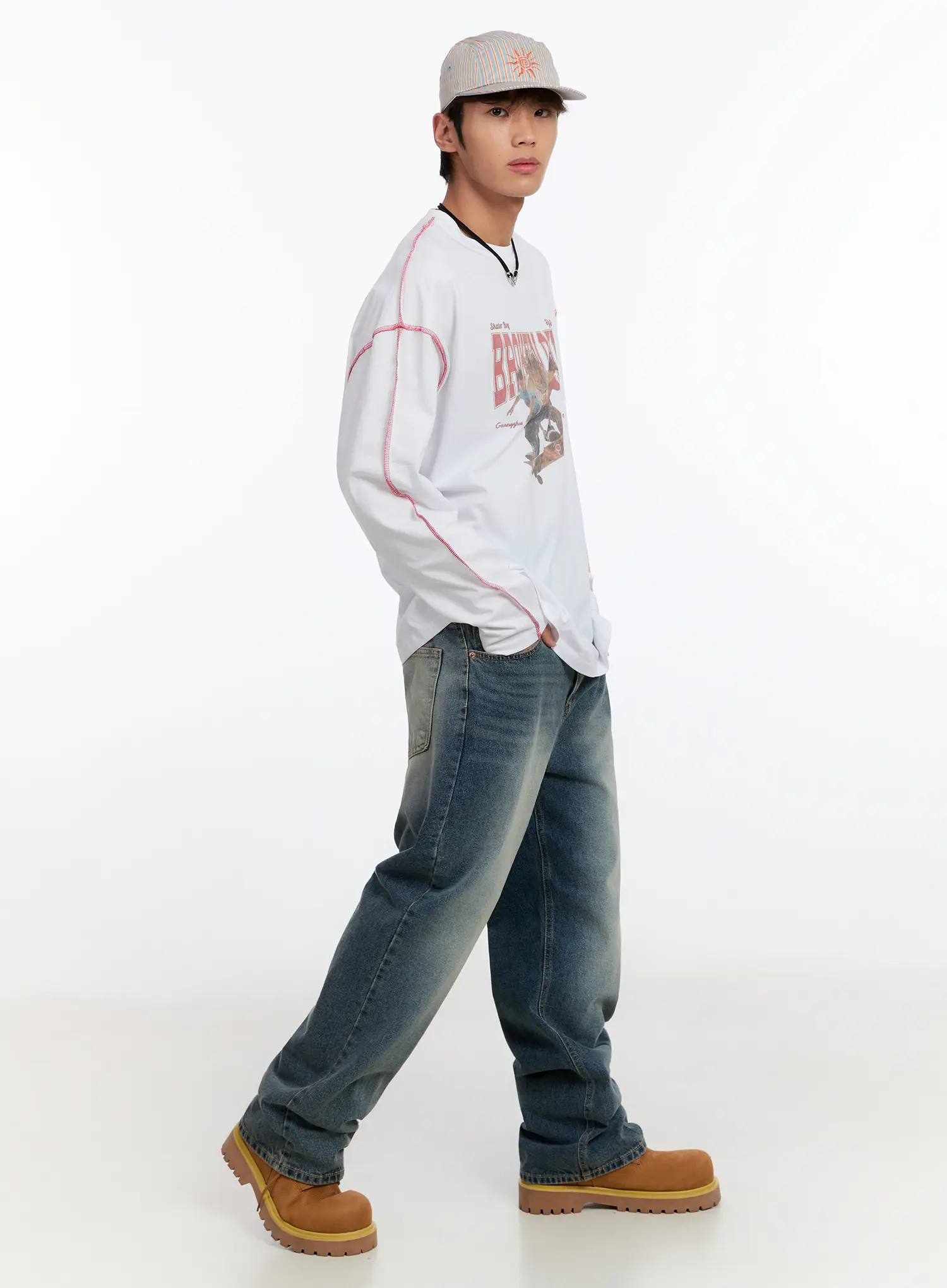 Men's Graphic Long Sleeve Tee IN528 - Image 9
