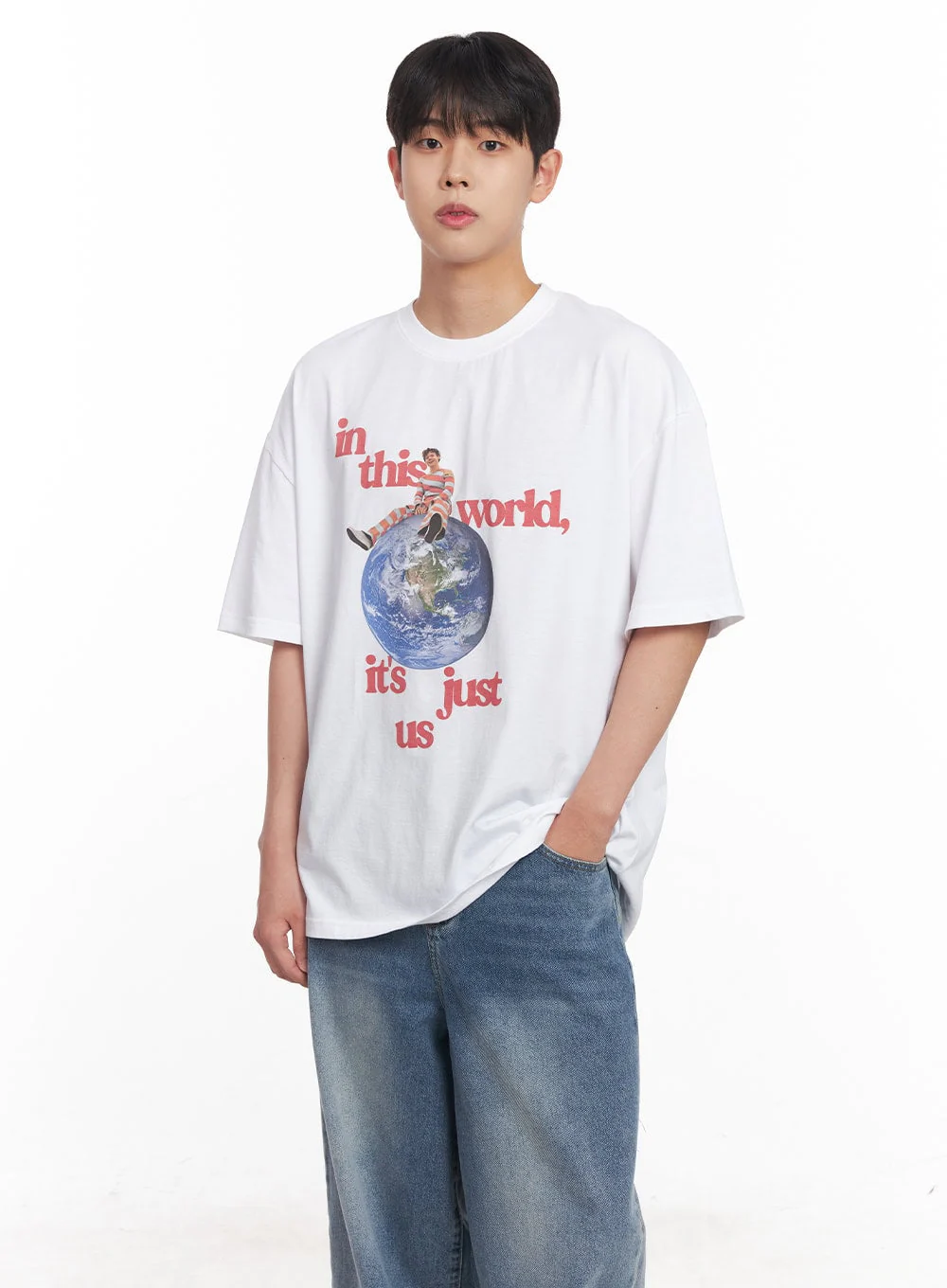 Men's Graphic Planet T-Shirt IY520 - Image 3