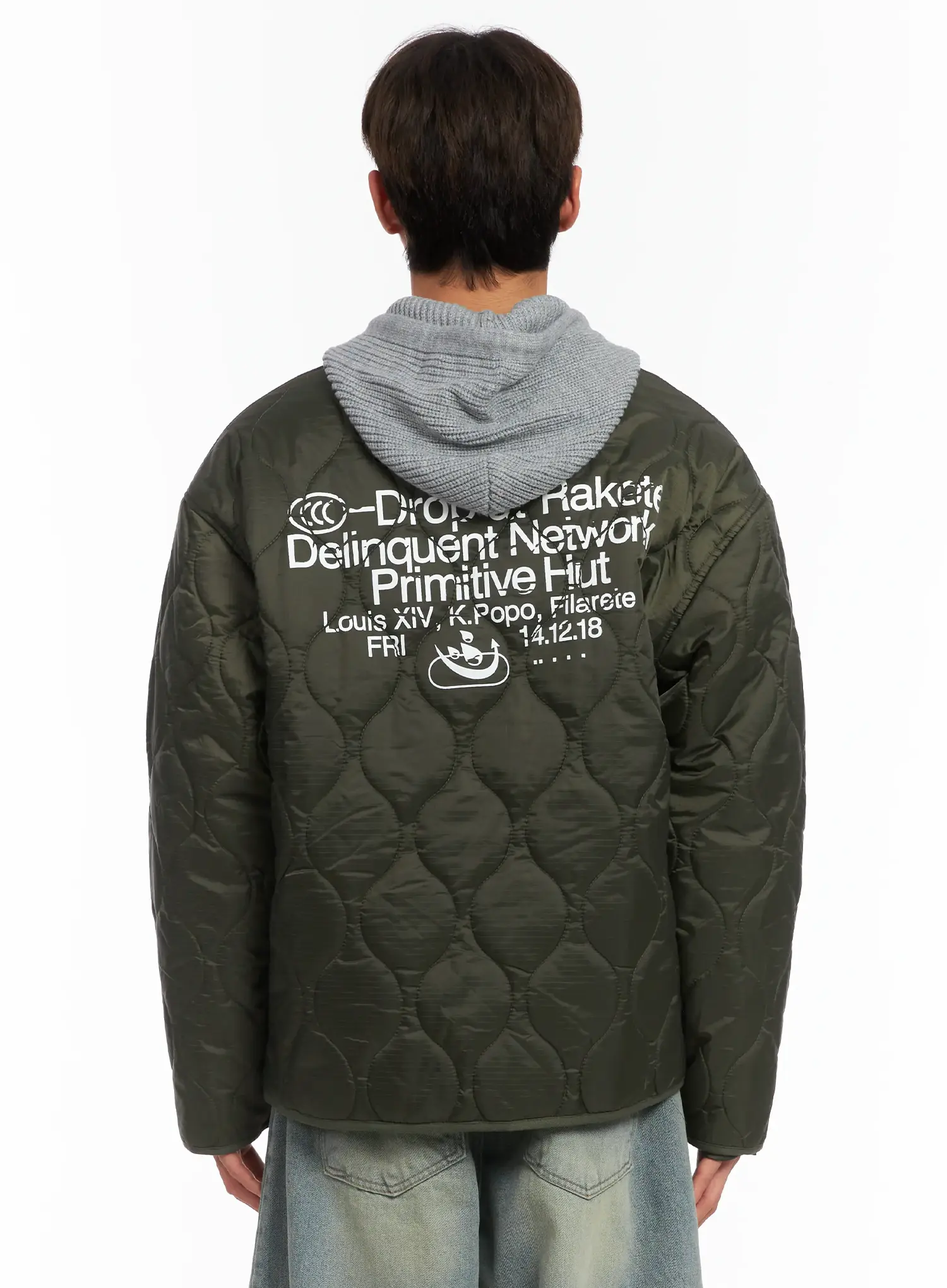 Men's Graphic Print Quilted Jacket ID511 - Image 5