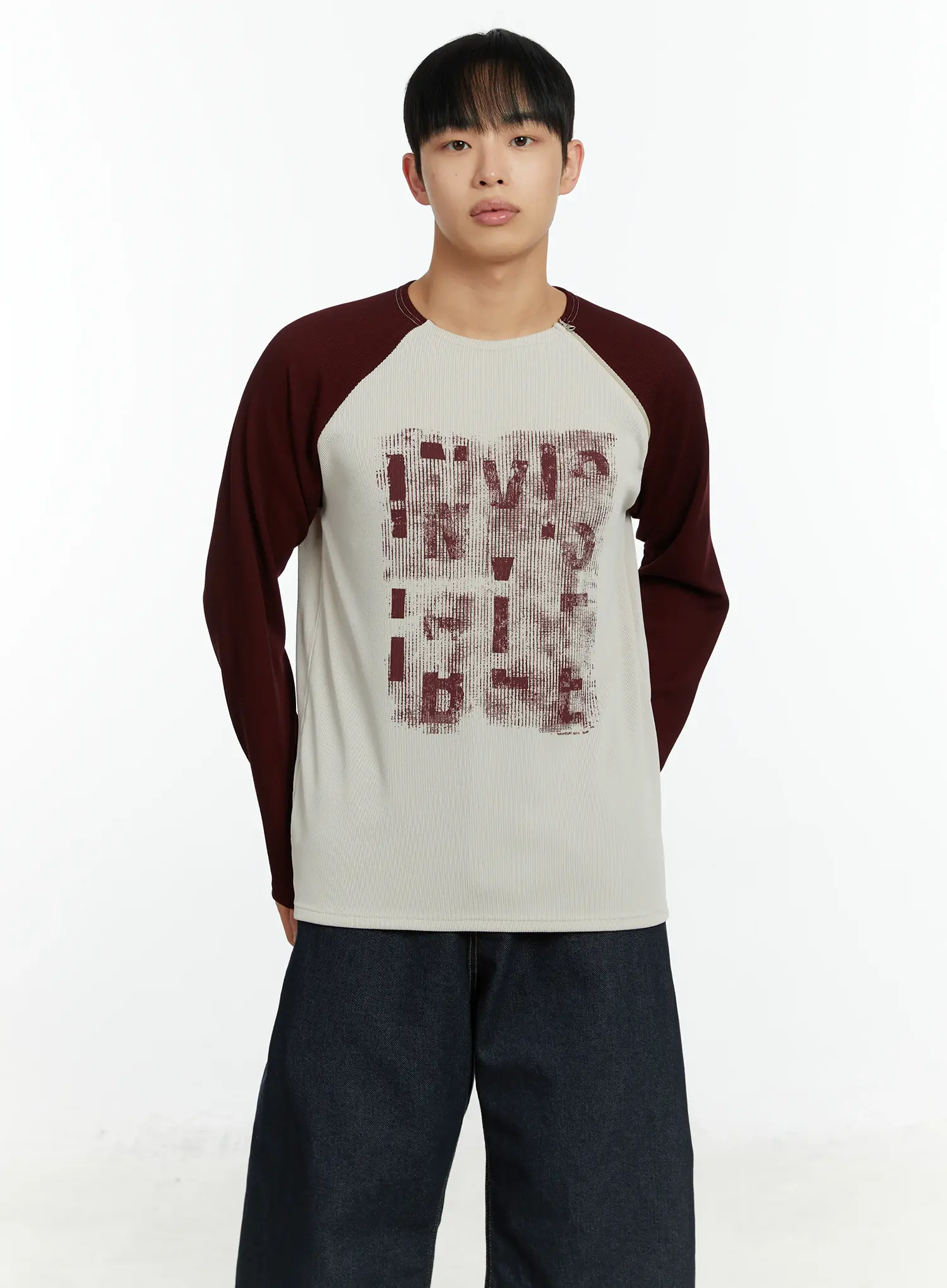 Men's Graphic Print Ribbed Long Sleeve Top IF510 - Image 6