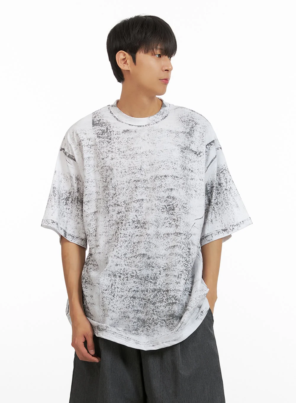 Men's Graphic Round Neck Oversized Top IU418 - Image 3