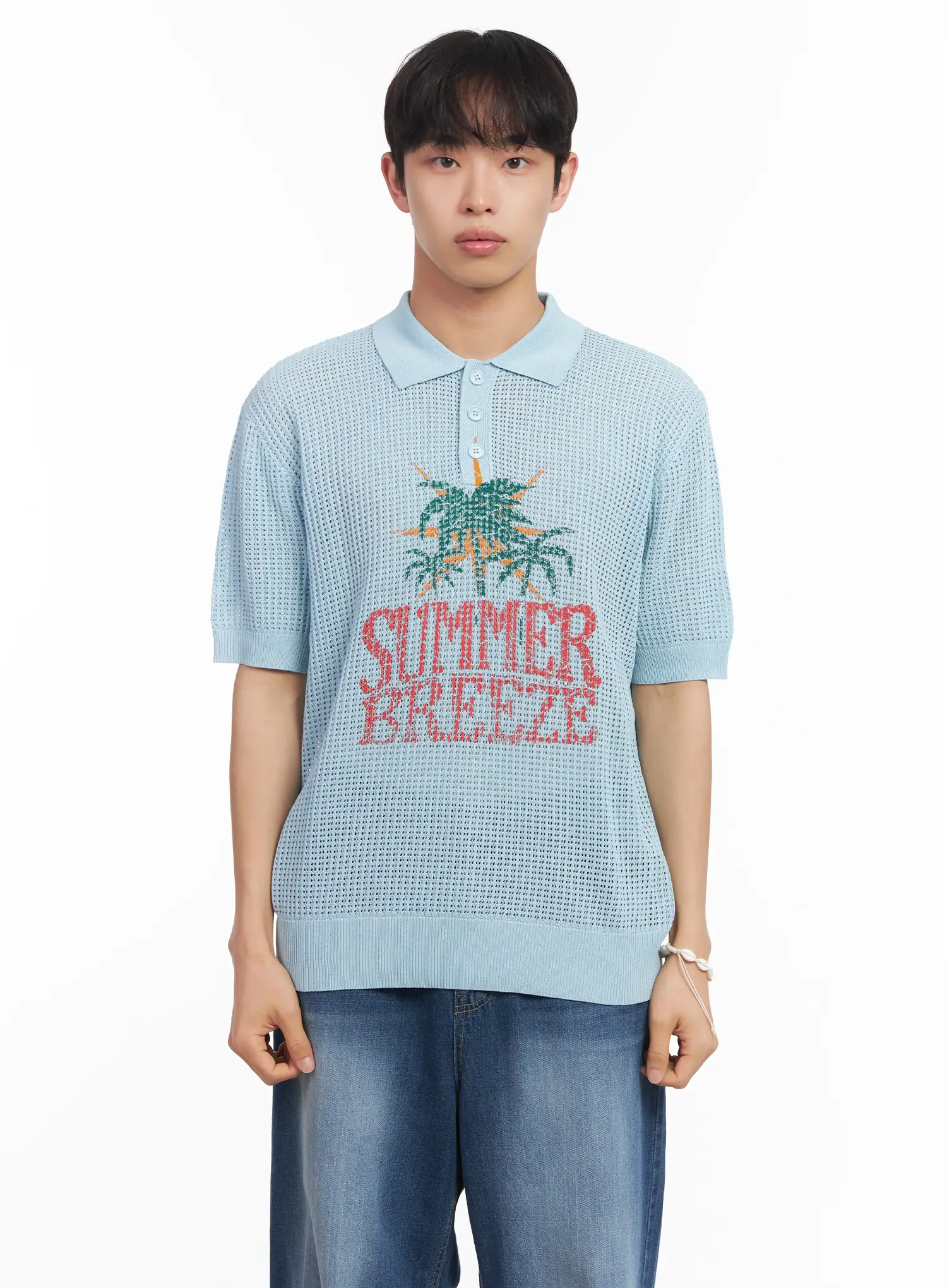 Men's Graphic Short-Sleeve Sweater IU519