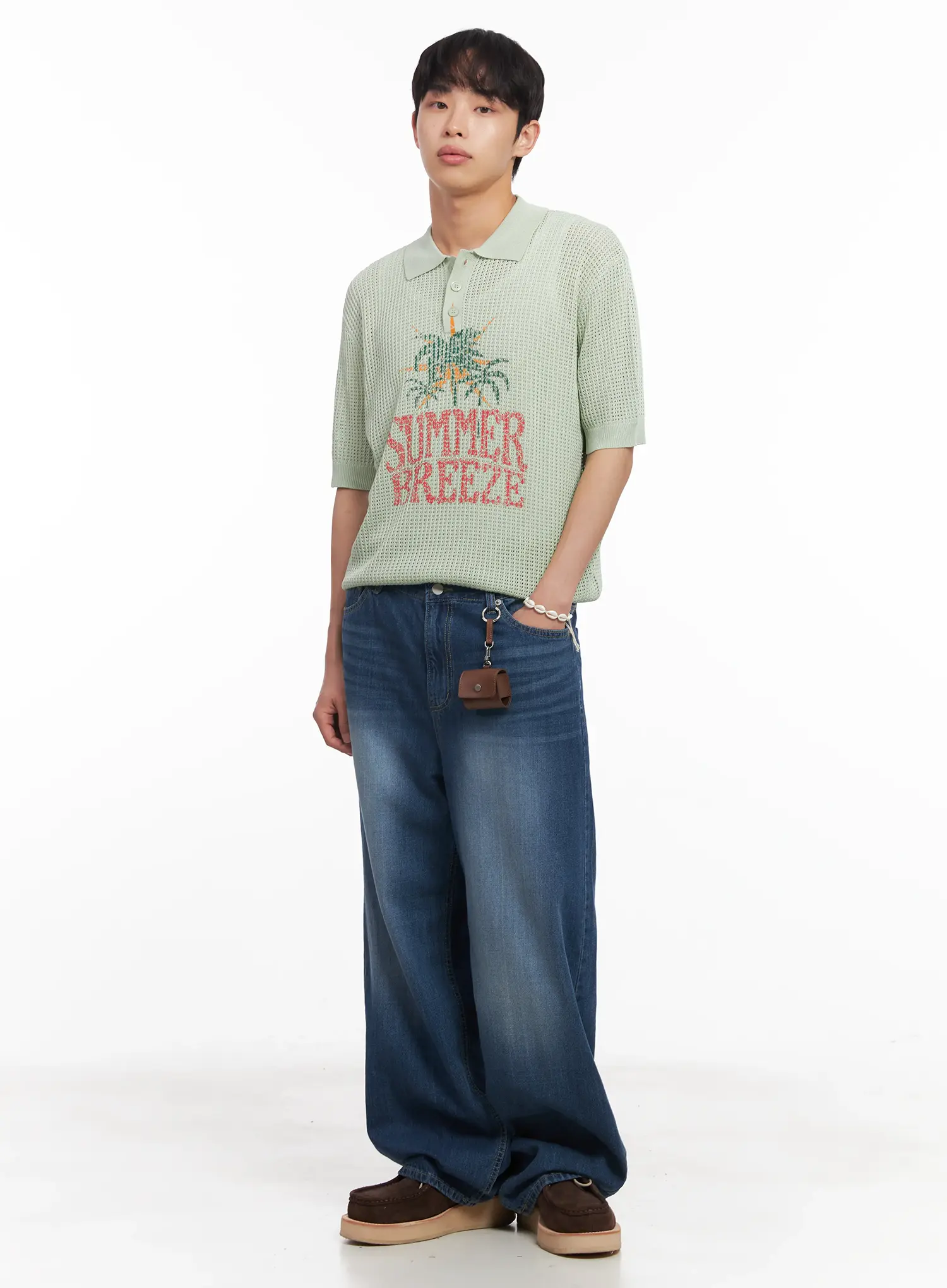 Men's Graphic Short-Sleeve Sweater IU519 - Image 2
