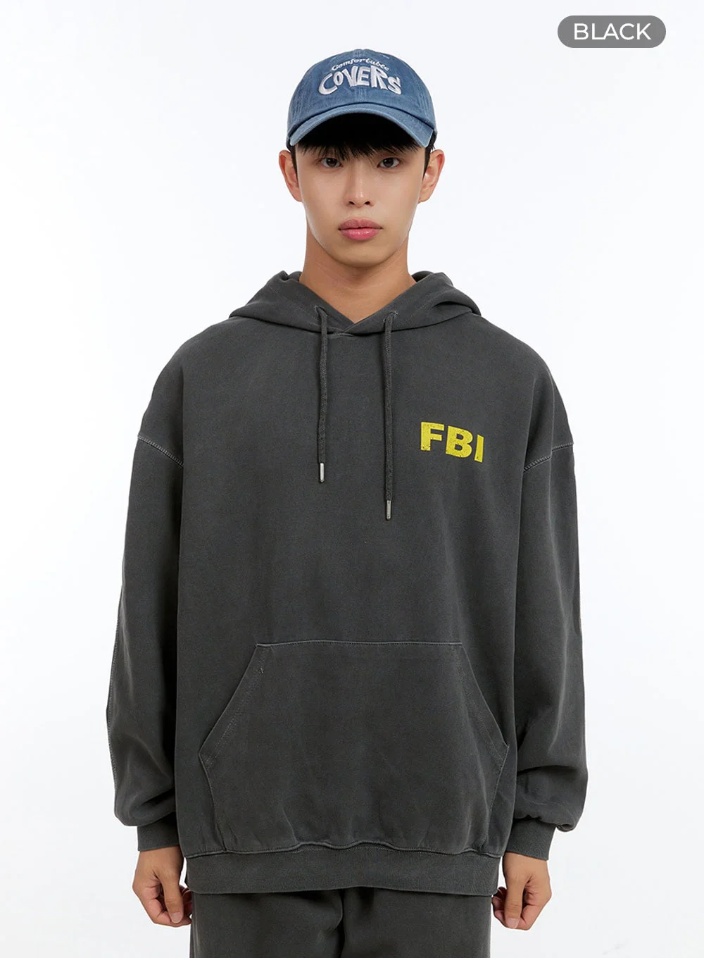 Men's Graphic Simple Lettering Hoodie (Black) IG422 - Image 10