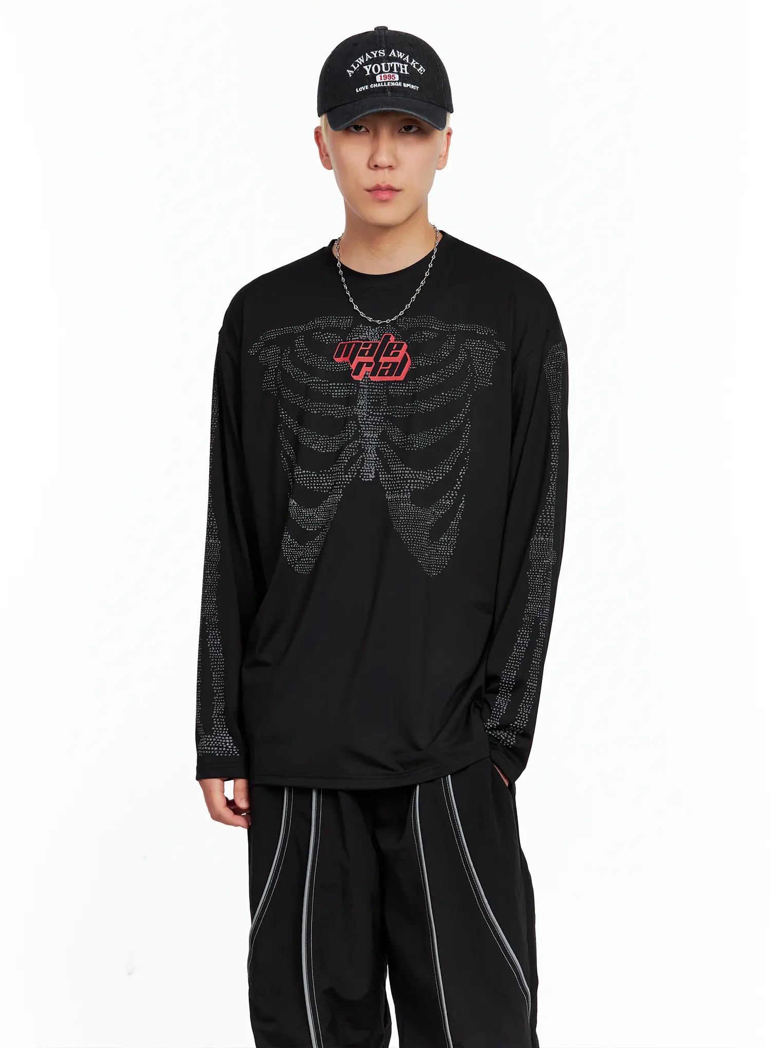 Men's Graphic Skull Long-Sleeve Tee IL511 - Image 3