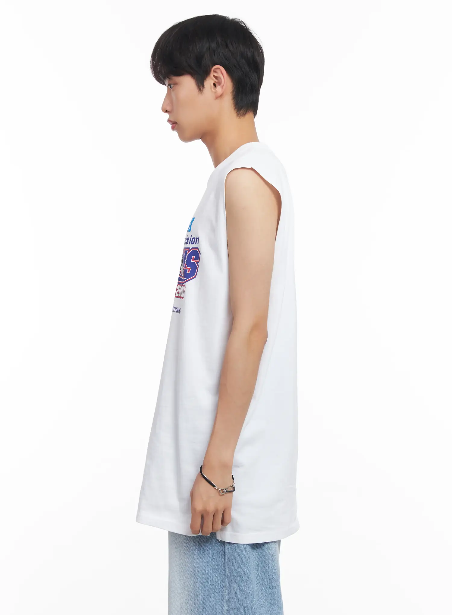 Men's Graphic Sleeveless Shirt IU519 - Image 5