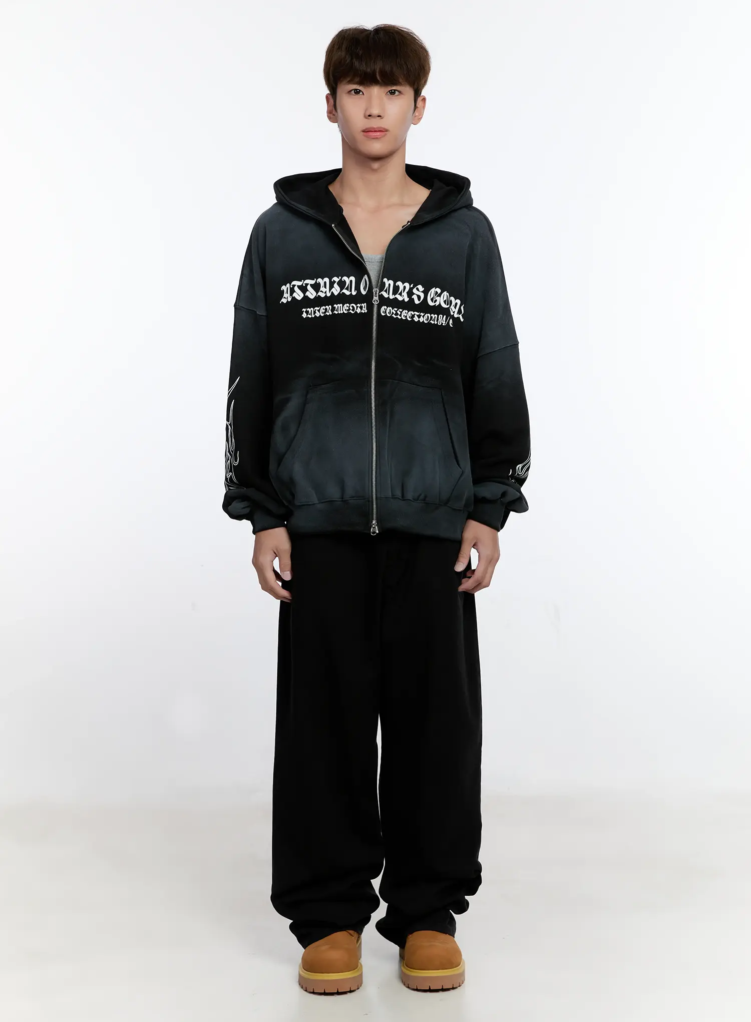Men's Graphic Zip-Up Hoodie IS530 - Image 3