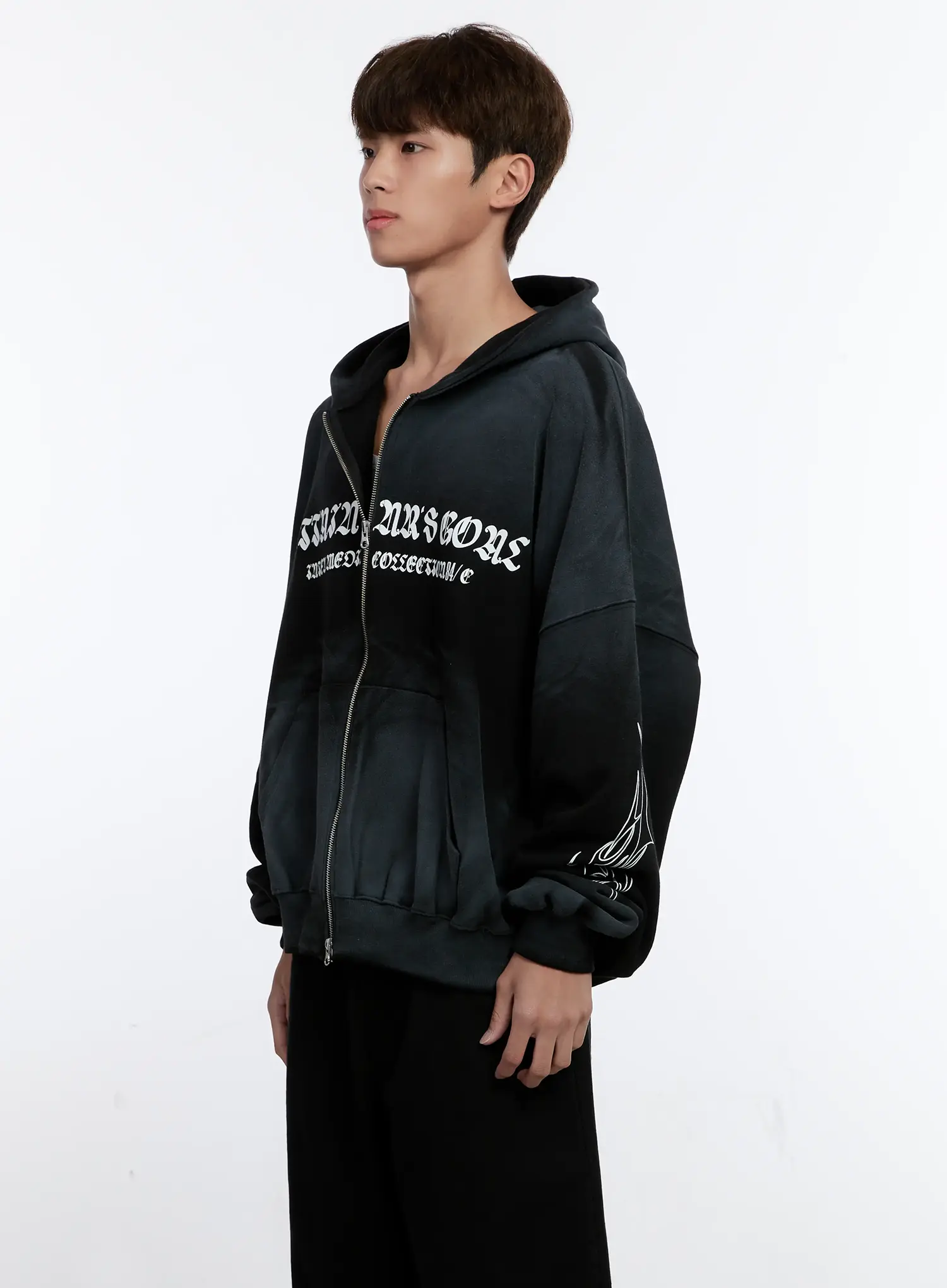 Men's Graphic Zip-Up Hoodie IS530 - Image 4