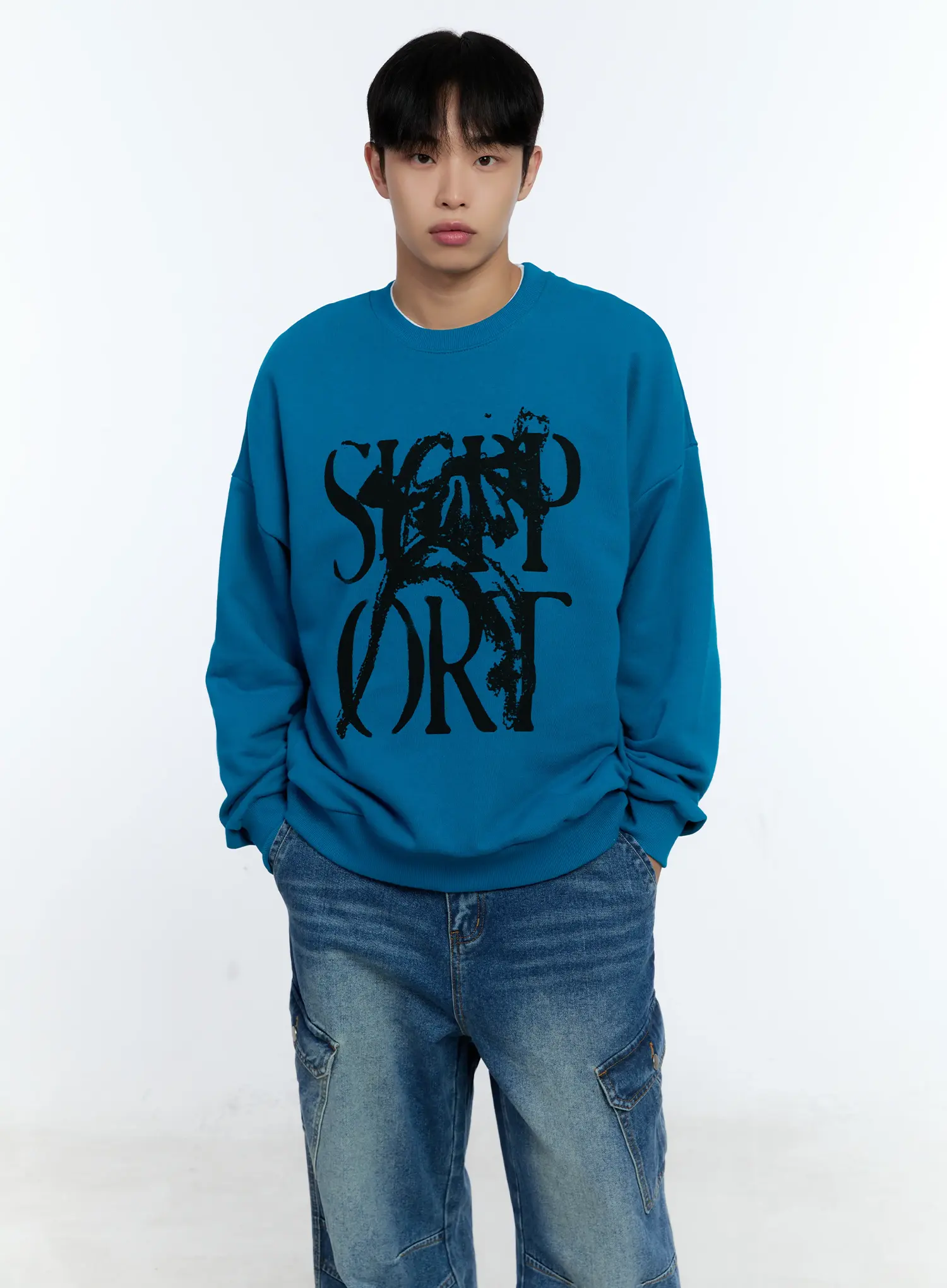 Men's Grunge Graphic Sweatshirt IG515 - Image 3
