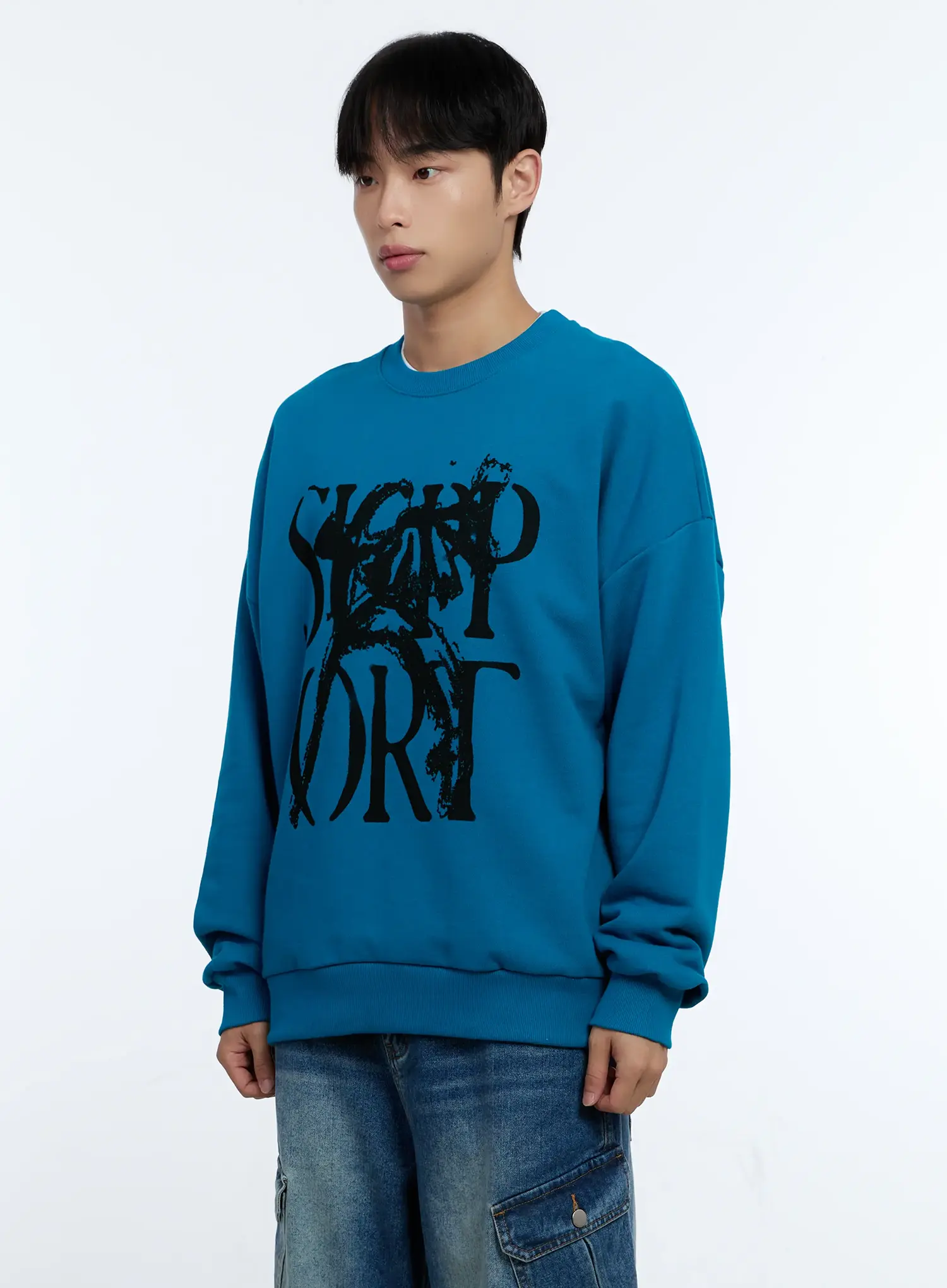 Men's Grunge Graphic Sweatshirt IG515 - Image 5