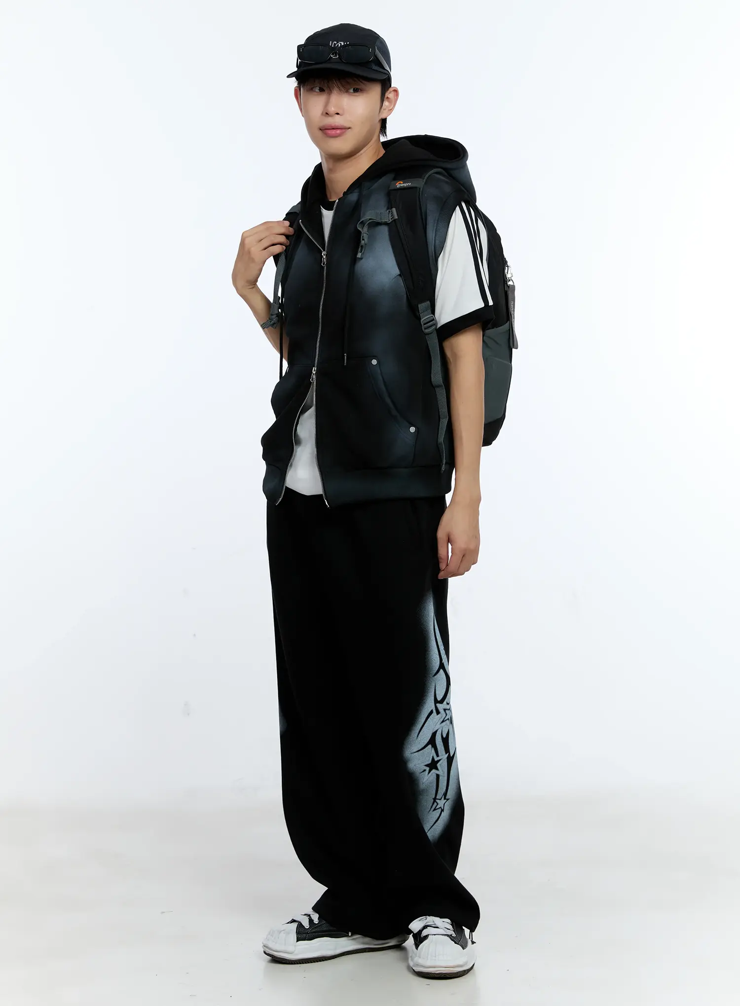 Men's Grunge Tie-Dye Sleeveless Hoodie IG515 - Image 2