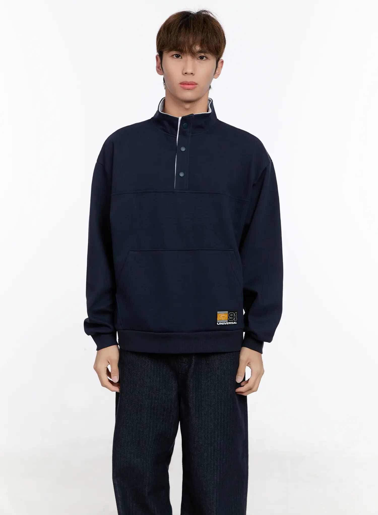 Men's Half-Zip Contrast Pullover IN512 - Image 10