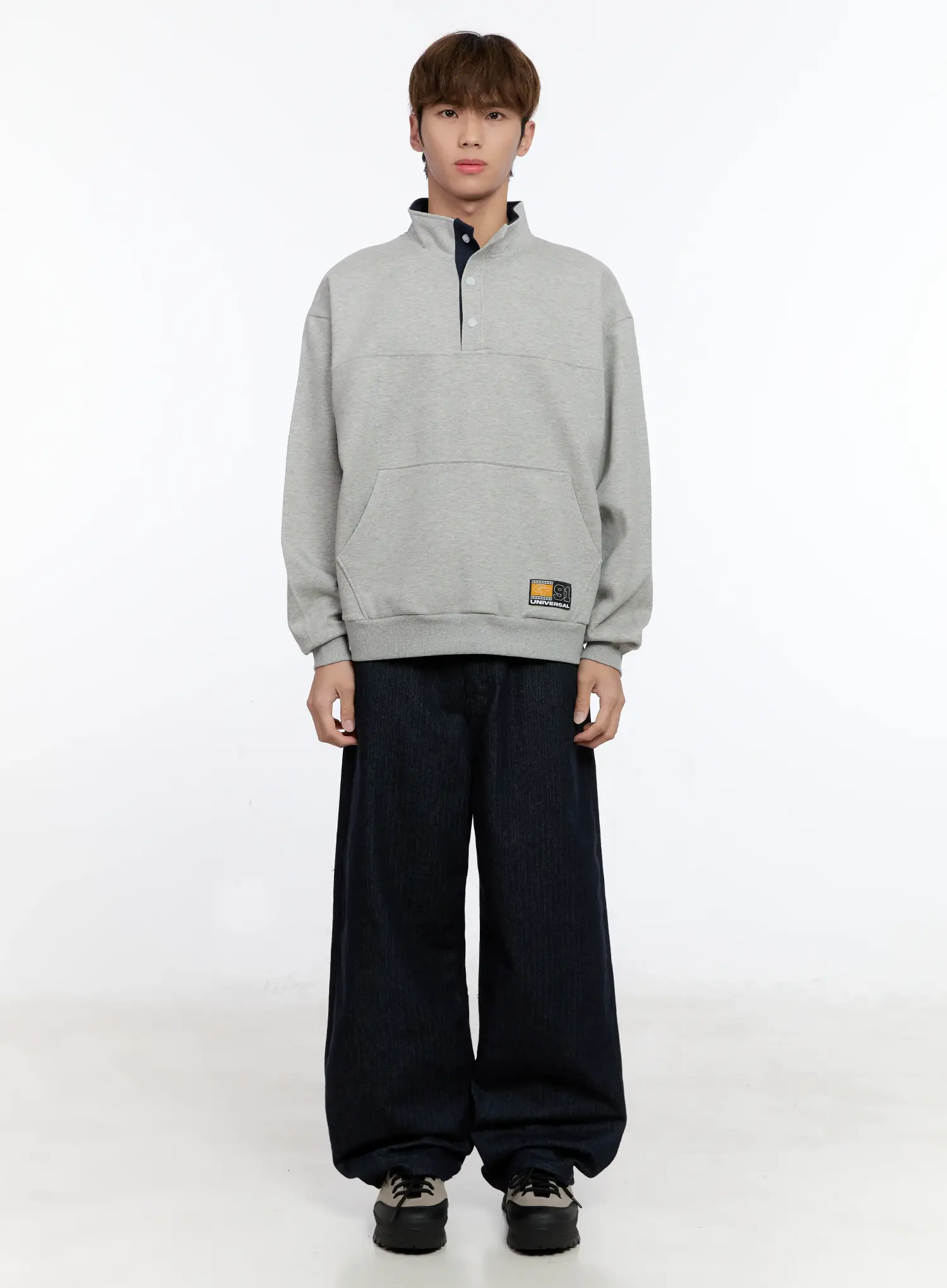 Men's Half-Zip Contrast Pullover IN512 - Image 3