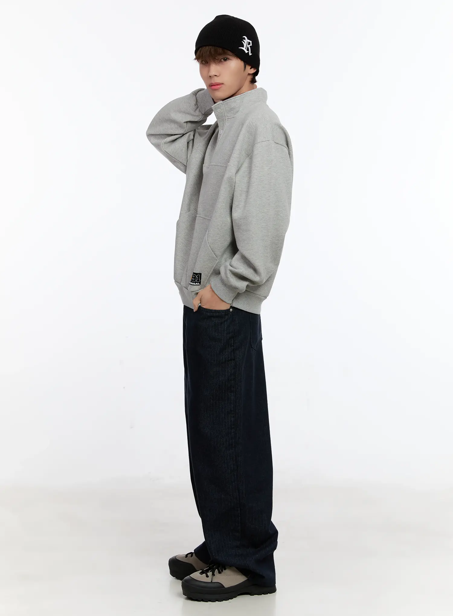 Men's Half-Zip Contrast Pullover IN512 - Image 8