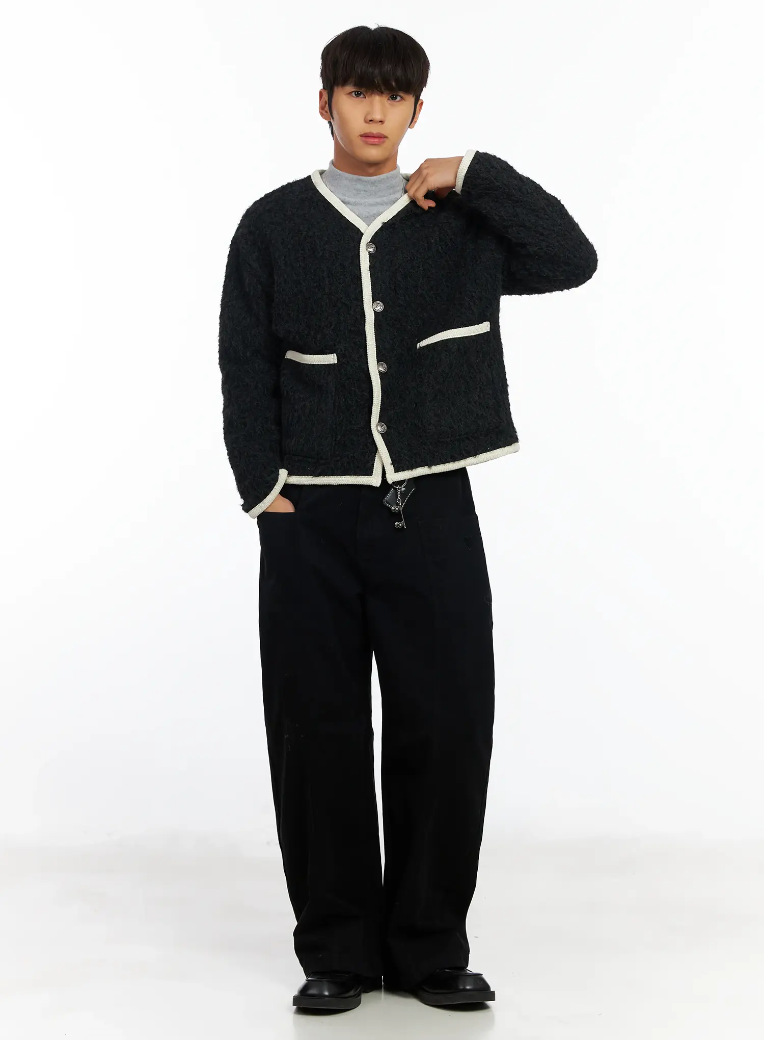 Men's Heart Embroidered Wide Pants IF504 - Image 11