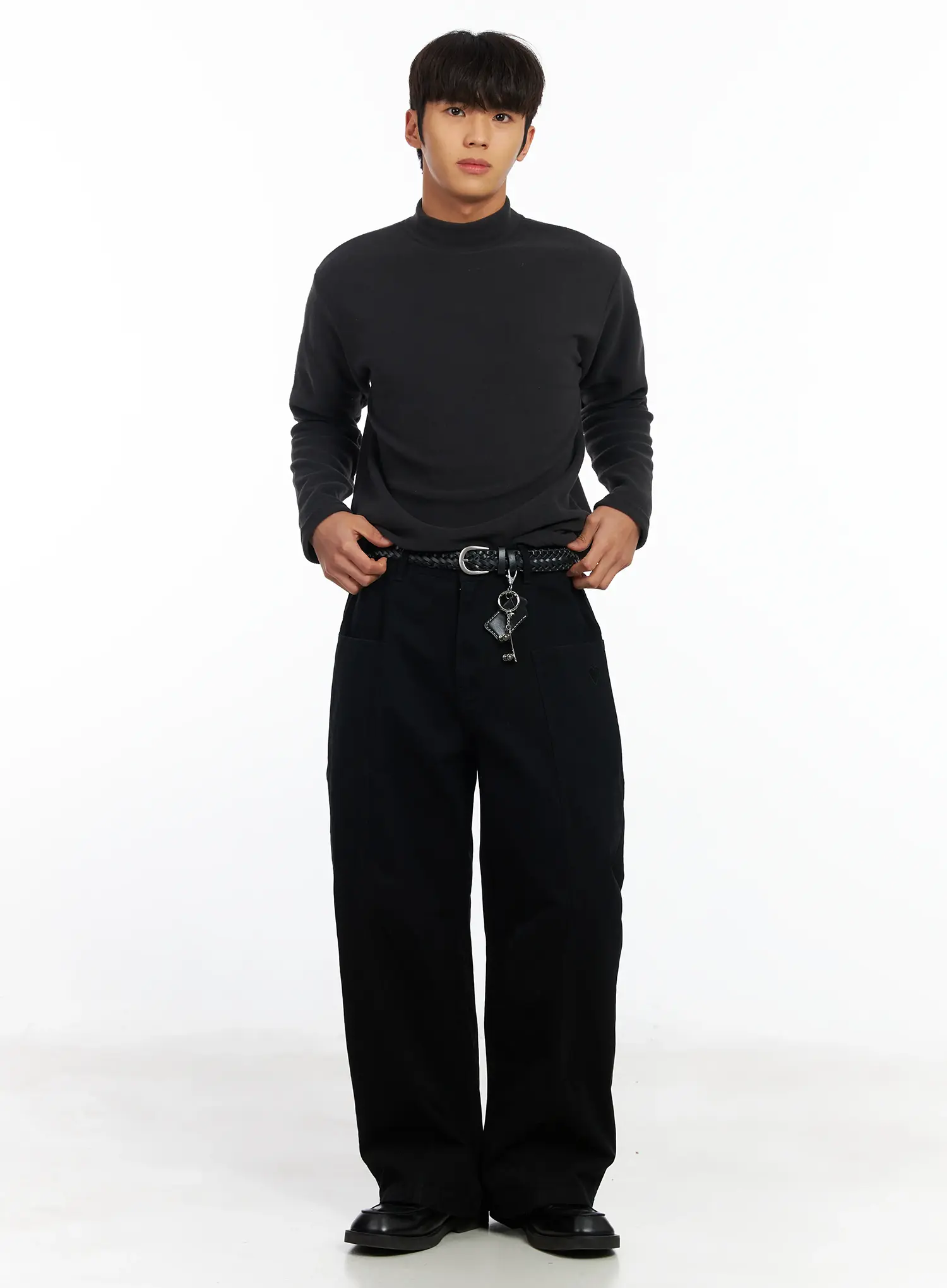 Men's Heart Embroidered Wide Pants IF504 - Image 8