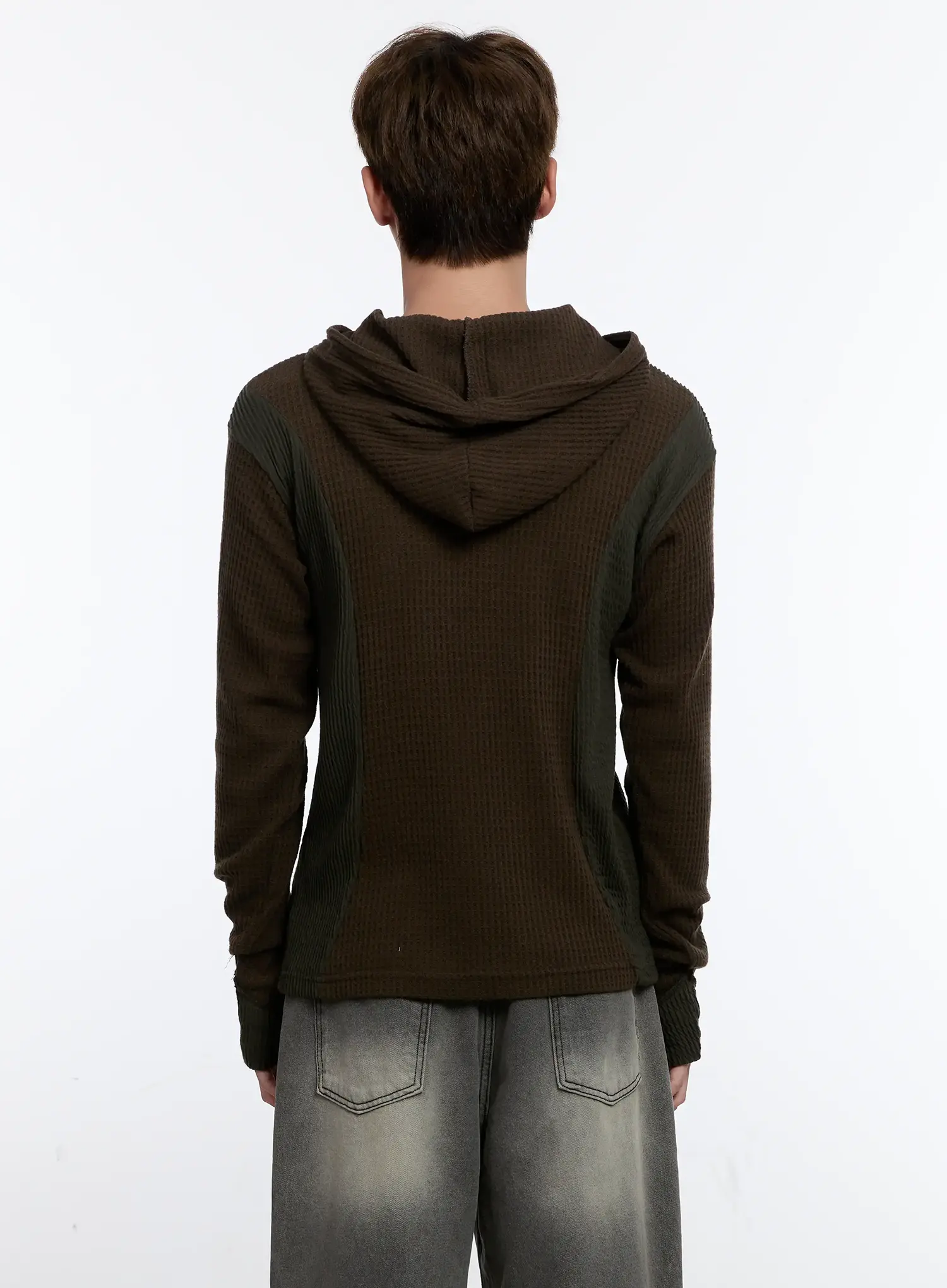 Men's Henley Hooded Sweater IS530 - Image 6